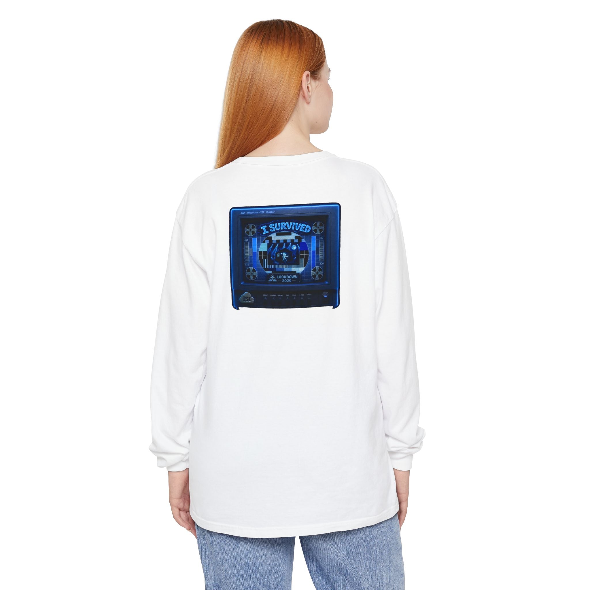 I Survived 2020 — "Please Stand By" Test Pattern Tee Lockdown Edition Summer Exclusive Unisex Garment-Dyed Long Sleeve T-Shirt