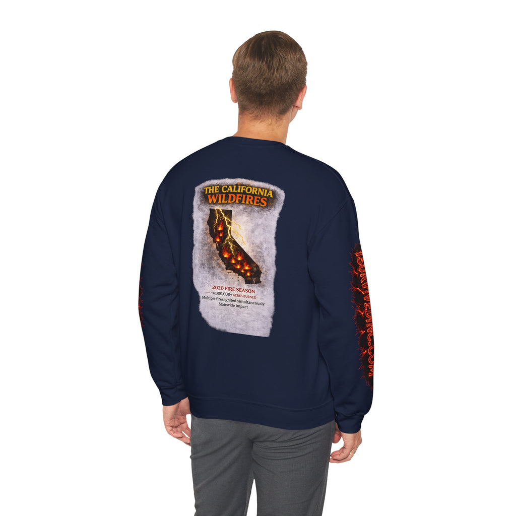 I Survived 2020 — S2:E3 "The California Wildfires" | Wildfire Edition Memorial Unisex Heavy Blend™ Crewneck Sweatshirt