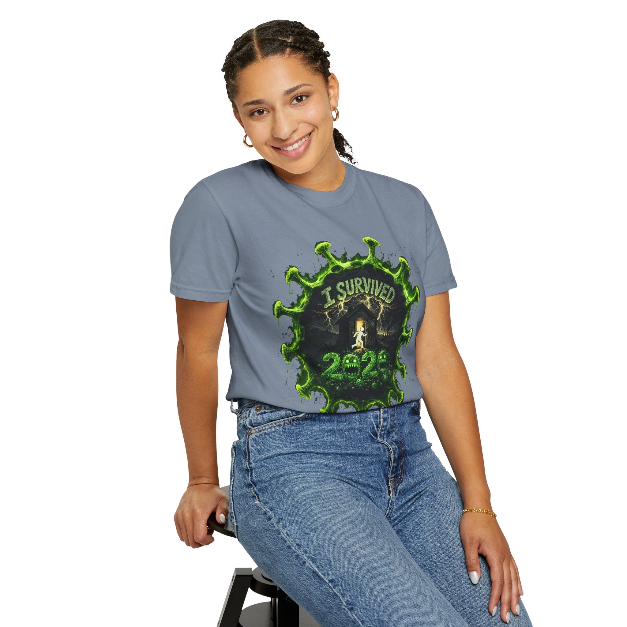 I Survived 2020 — Director's Cut S1:E3 "The Jab!" | Pandemic Edition Unisex Garment-Dyed T-shirt