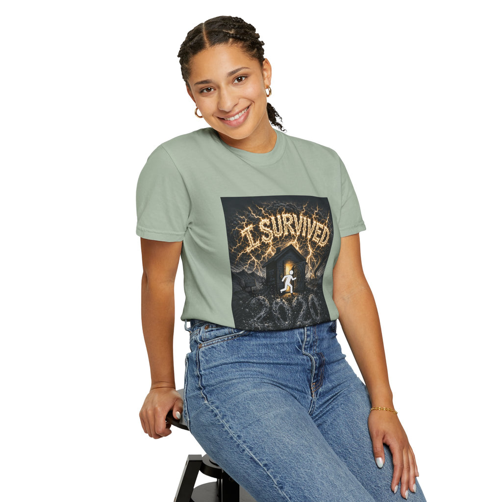 I Survived 2020 — Original Design Teaser Tee | Season 1 Premiere Drop Unisex Garment-Dyed T-shirt