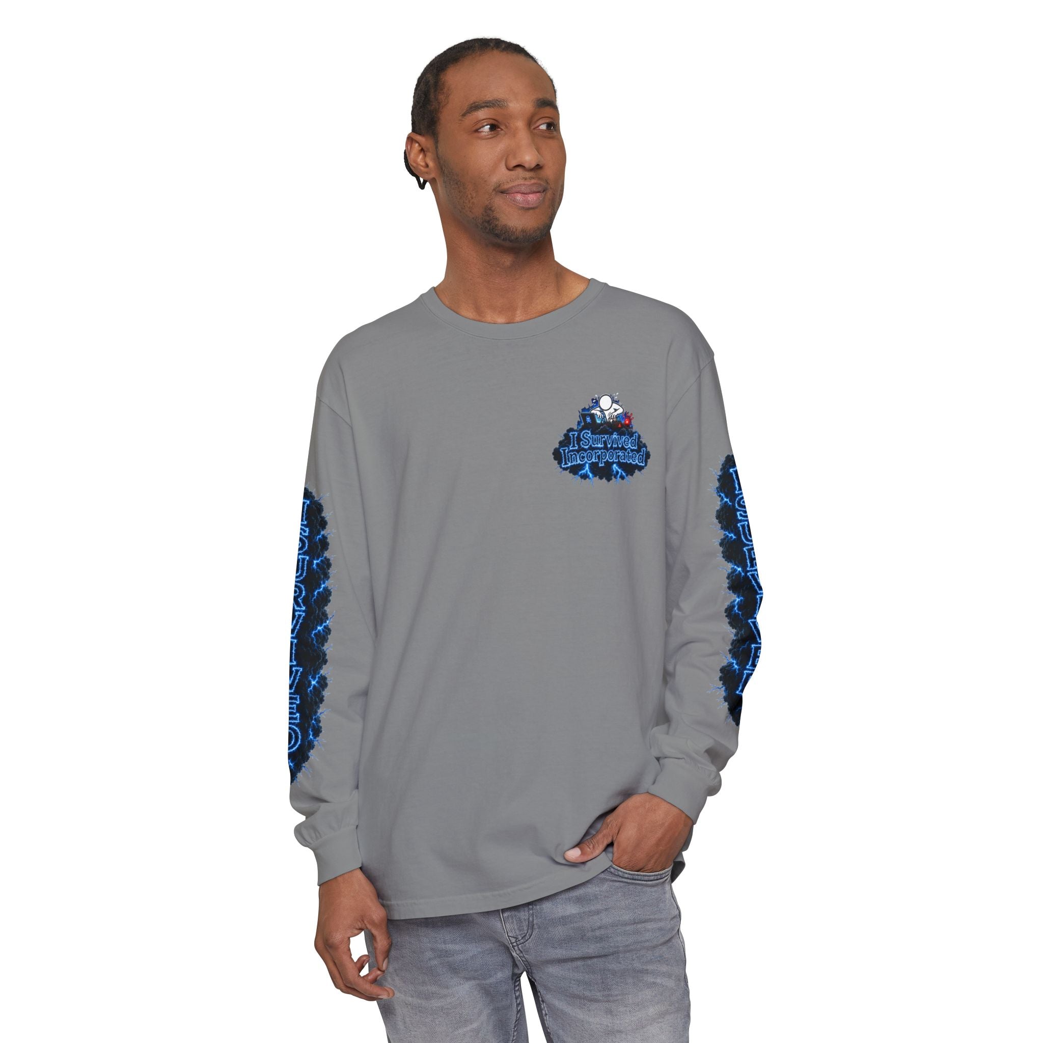 I Survived 2020 — "Please Stand By" Test Pattern Tee Lockdown Special Edition Summer Exclusive Unisex Garment-Dyed Long Sleeve T-Shirt
