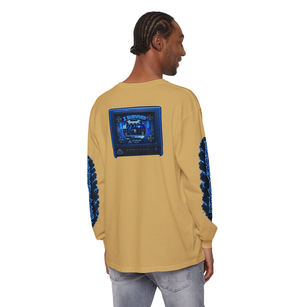 I Survived 2020 — "Please Stand By" Test Pattern Tee Lockdown Special Edition Summer Exclusive Unisex Garment-Dyed Long Sleeve T-Shirt