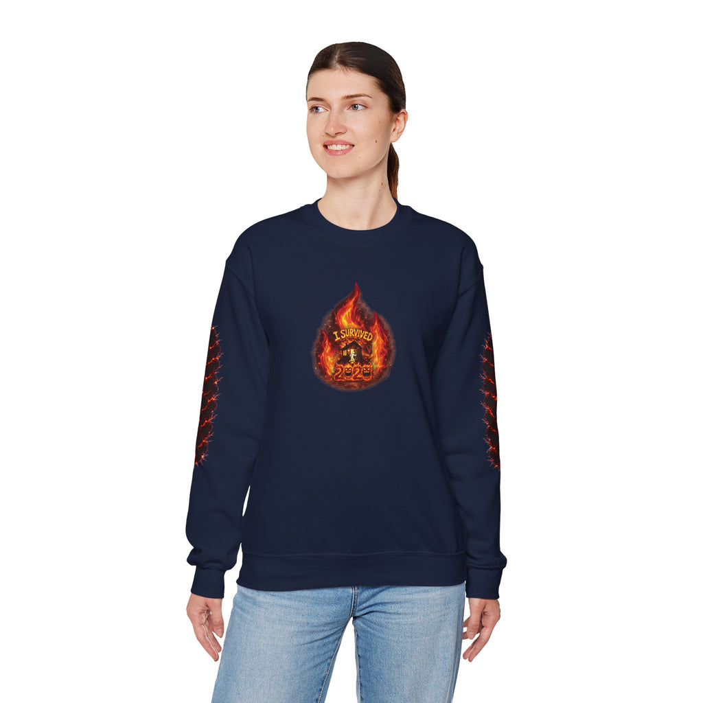 I Survived 2020 — WILDFIRES S2:E4: Director's Cut "Western U.S. Wildfire Season" Memorial Unisex Heavy Blend™ Crewneck Sweatshirt