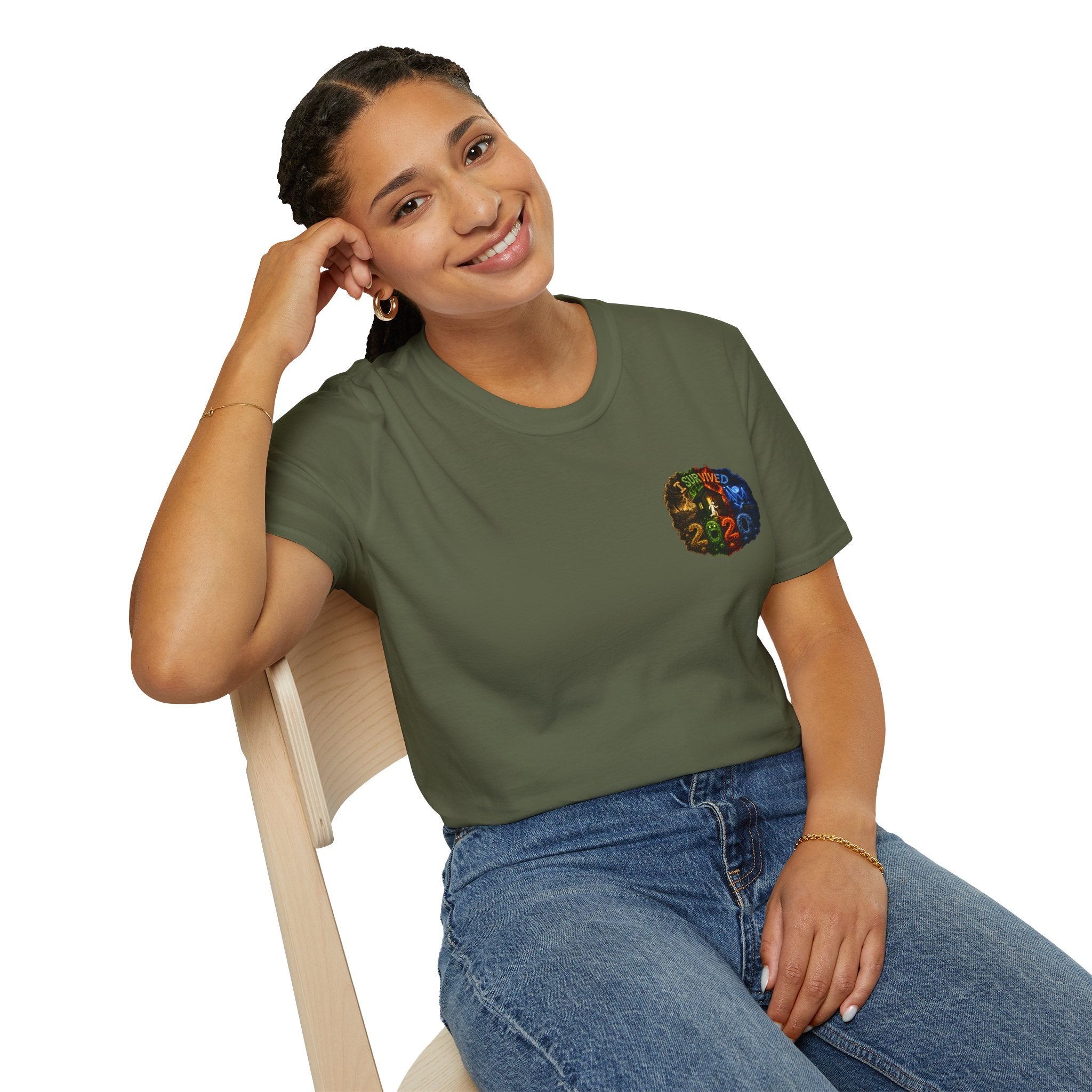 I Survived 2020 — "No Signal" Test Pattern Tee Alien Broadcast Finale Summer Premiere Unisex Softstyle T-Shirt