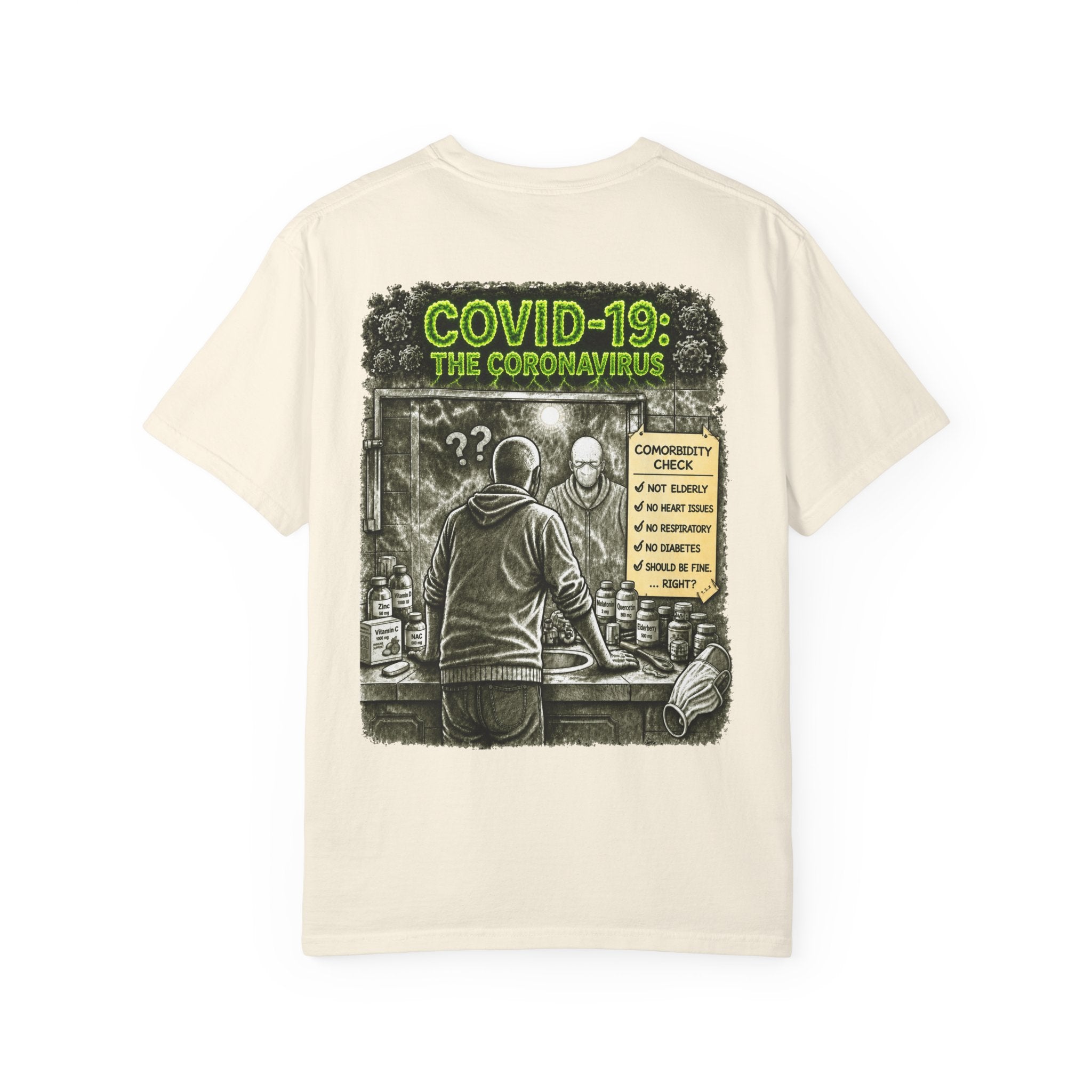 Sobreviví al 2020 — T1:E1 "COVID-19: El Coronavirus" | Camiseta unisex teñida de una pieza, Edición Pandemia