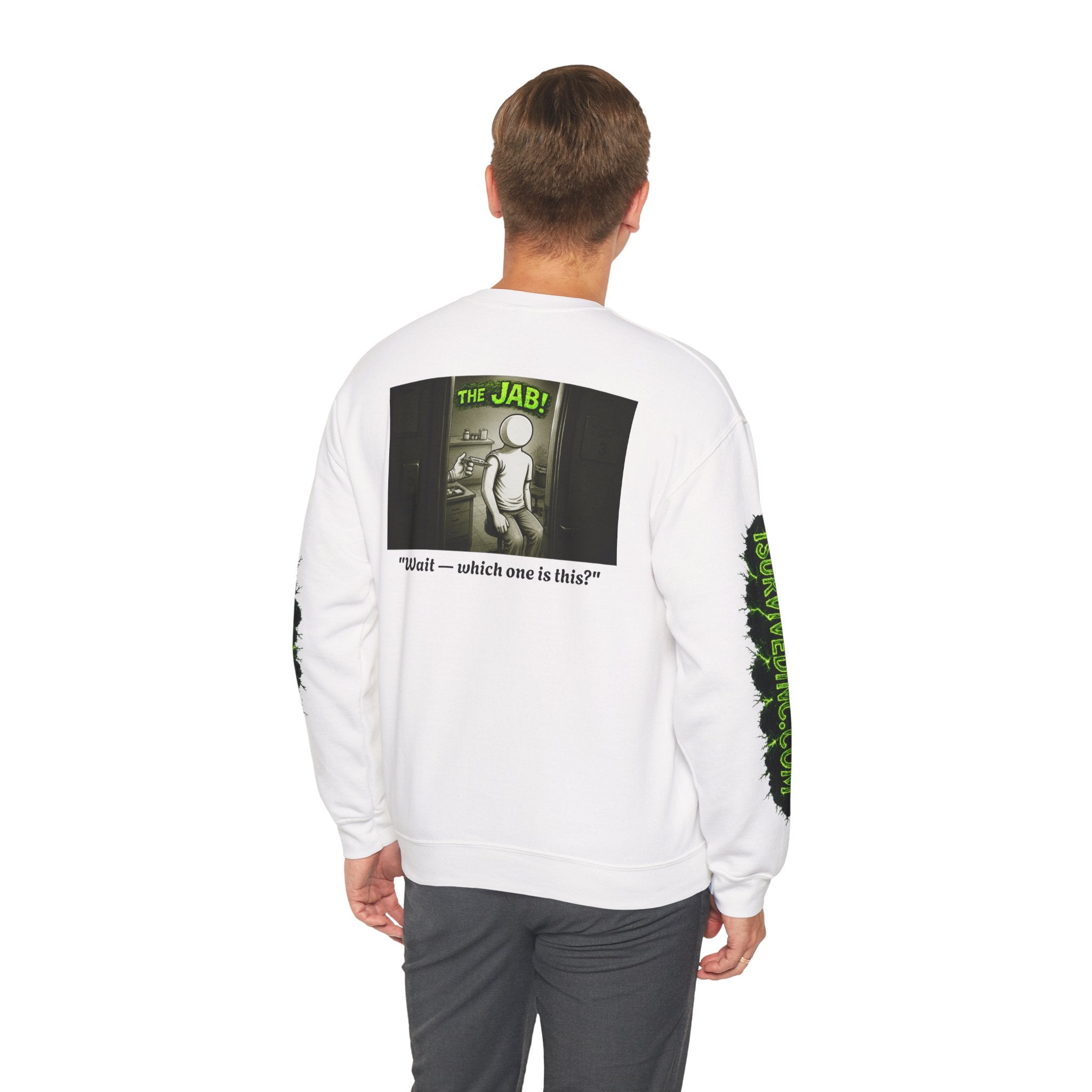 I Survived 2020 — PANDEMIC S1:E3: "The Jab!" Unisex Heavy Blend™ Crewneck Sweatshirt