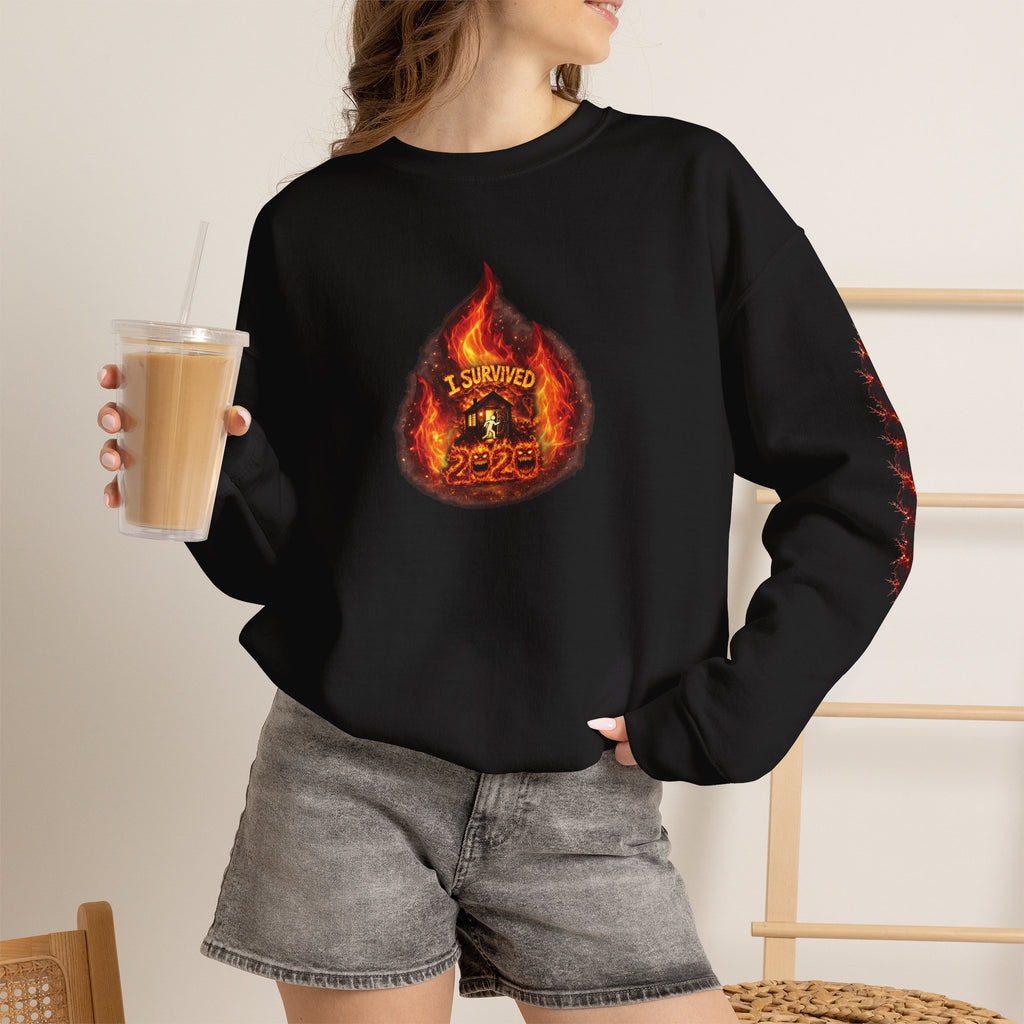 I Survived 2020 — WILDFIRES S2:E2: Director's Cut "The Bobcat Fire" Memorial Unisex Heavy Blend™ Crewneck Sweatshirt