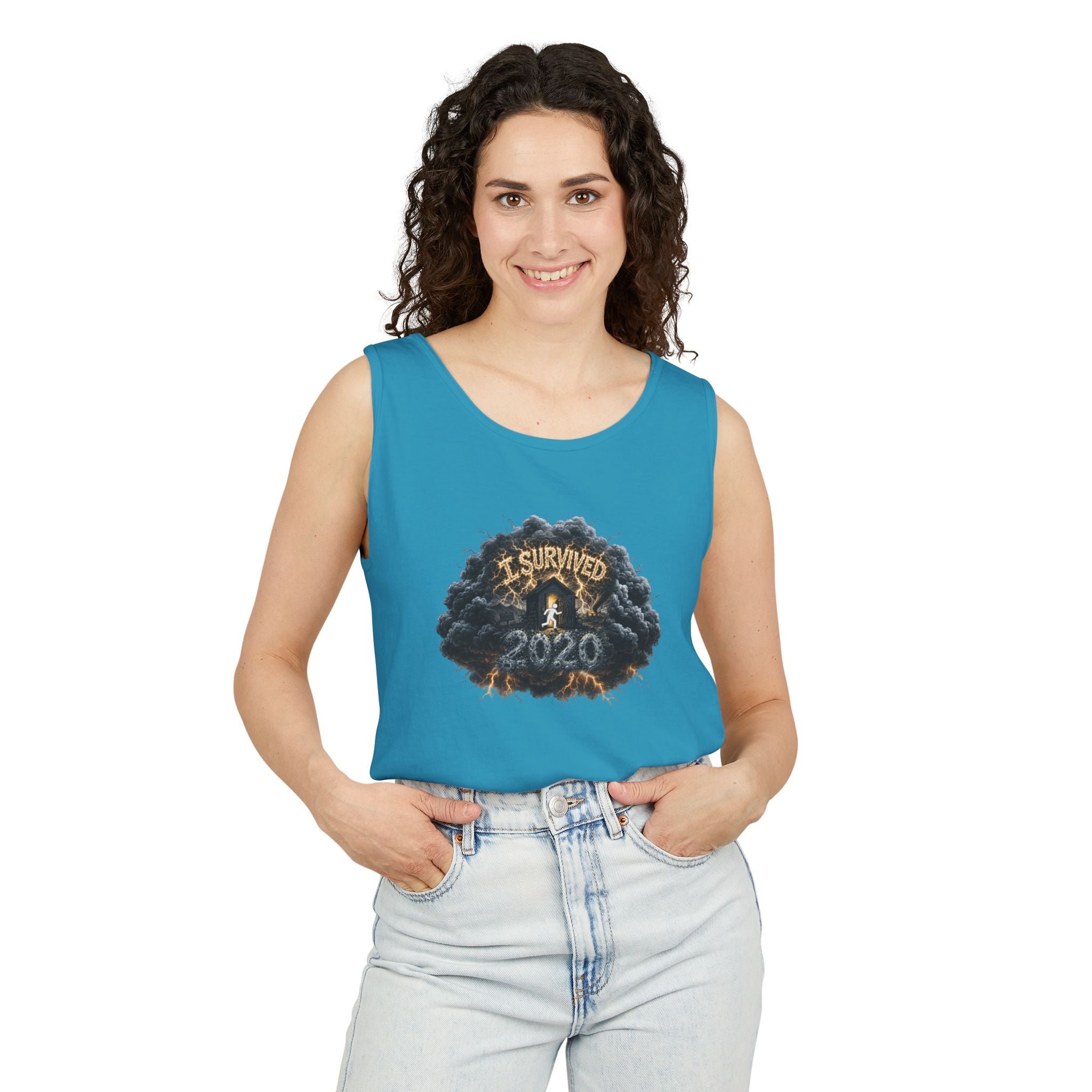 I Survived 2020 — Original PILOT Design: Director's Cut Unisex Garment-Dyed Tank Top
