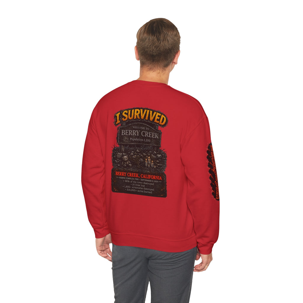I Survived 2020 — Director's Cut S2:E1 "Berry Creek" | Wildfire Edition Memorial Unisex Heavy Blend™ Crewneck Sweatshirt