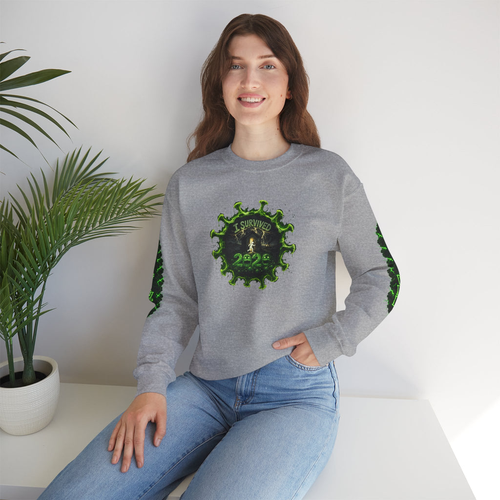 I Survived 2020 — PANDEMIC S1:E3: Director's Cut "The Jab!" Unisex Heavy Blend™ Crewneck Sweatshirt