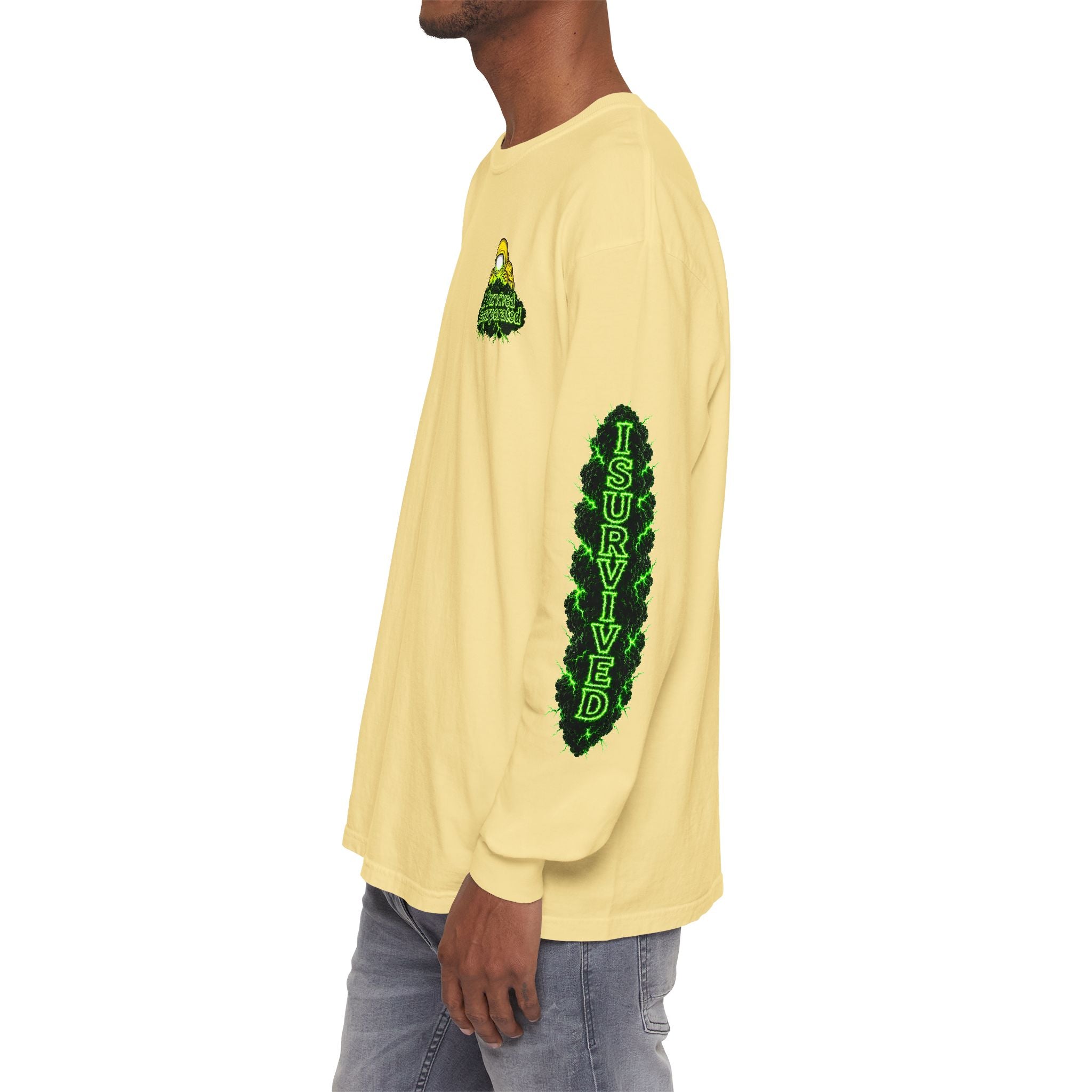 I Survived 2020 — "Please Stand By" Test Pattern Toxic Signal Tee Special Edition Summer Premiere Unisex Garment-Dyed Long Sleeve T-Shirt