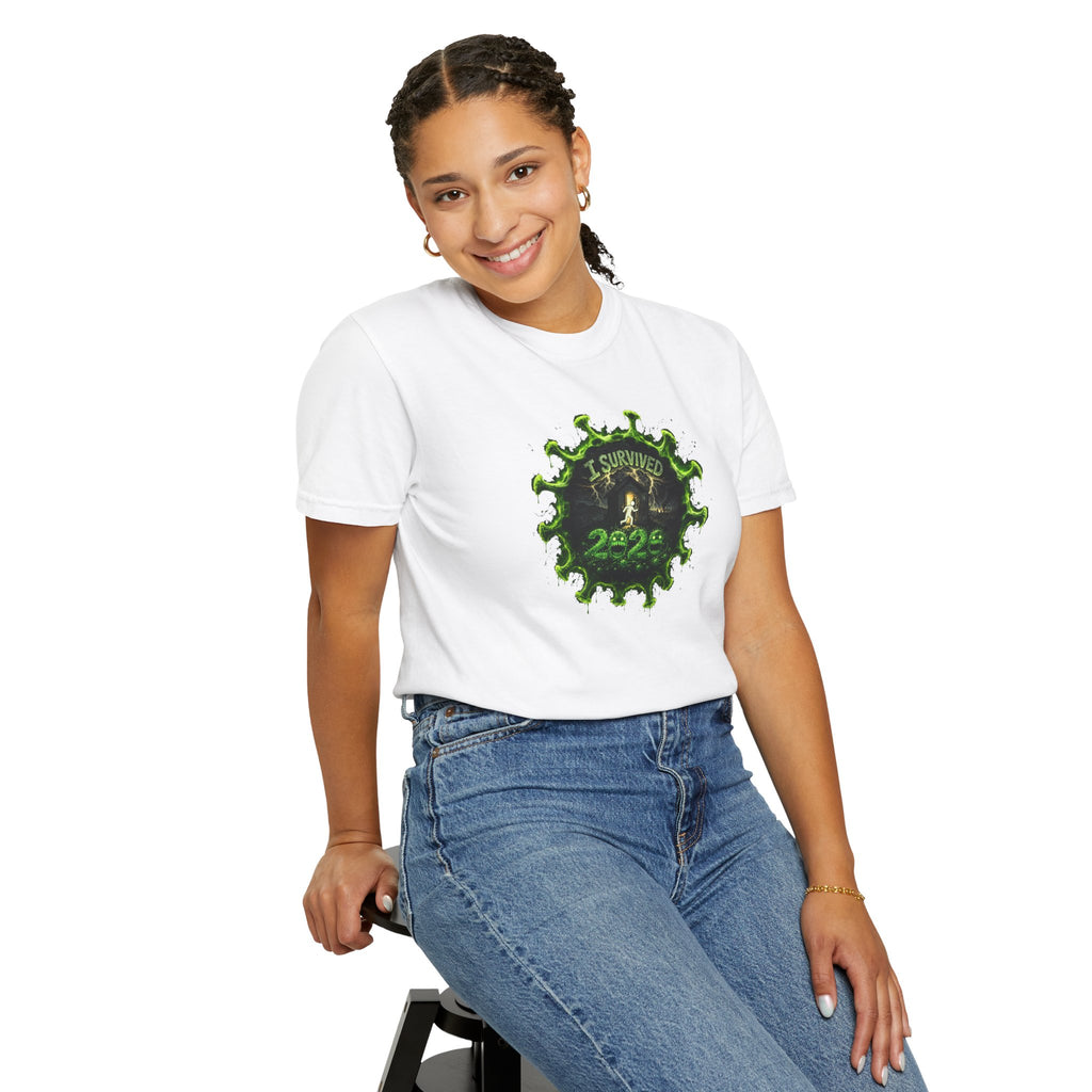 I Survived 2020 — PANDEMIC S1:E4: Director's Cut "Mask Madness" Unisex Garment-Dyed T-shirt