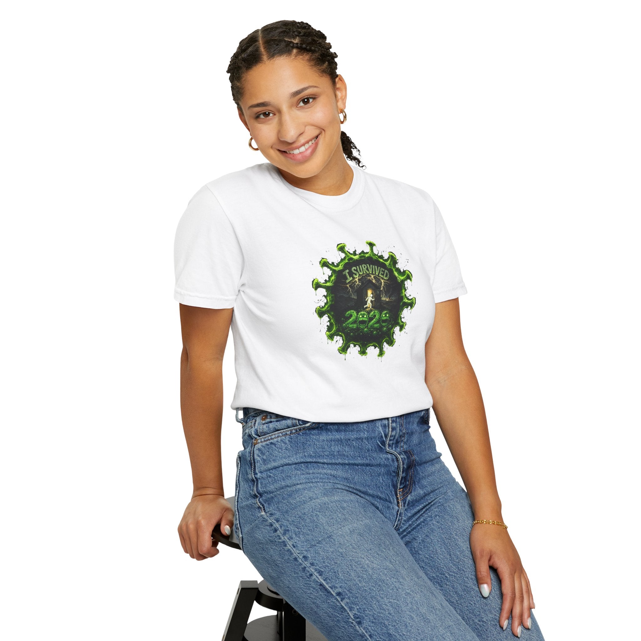 I Survived 2020 — PANDEMIC S1:E4: Director's Cut "Mask Madness" Unisex Garment-Dyed T-shirt
