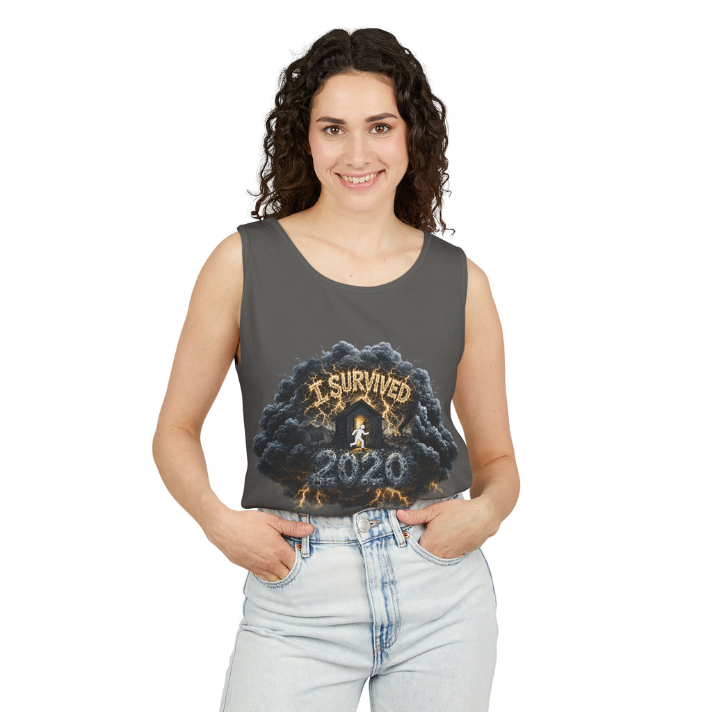 I Survived 2020 — Director's Cut Original Design Teaser Tee | Season 1 Premiere Drop Unisex Garment-Dyed Tank Top