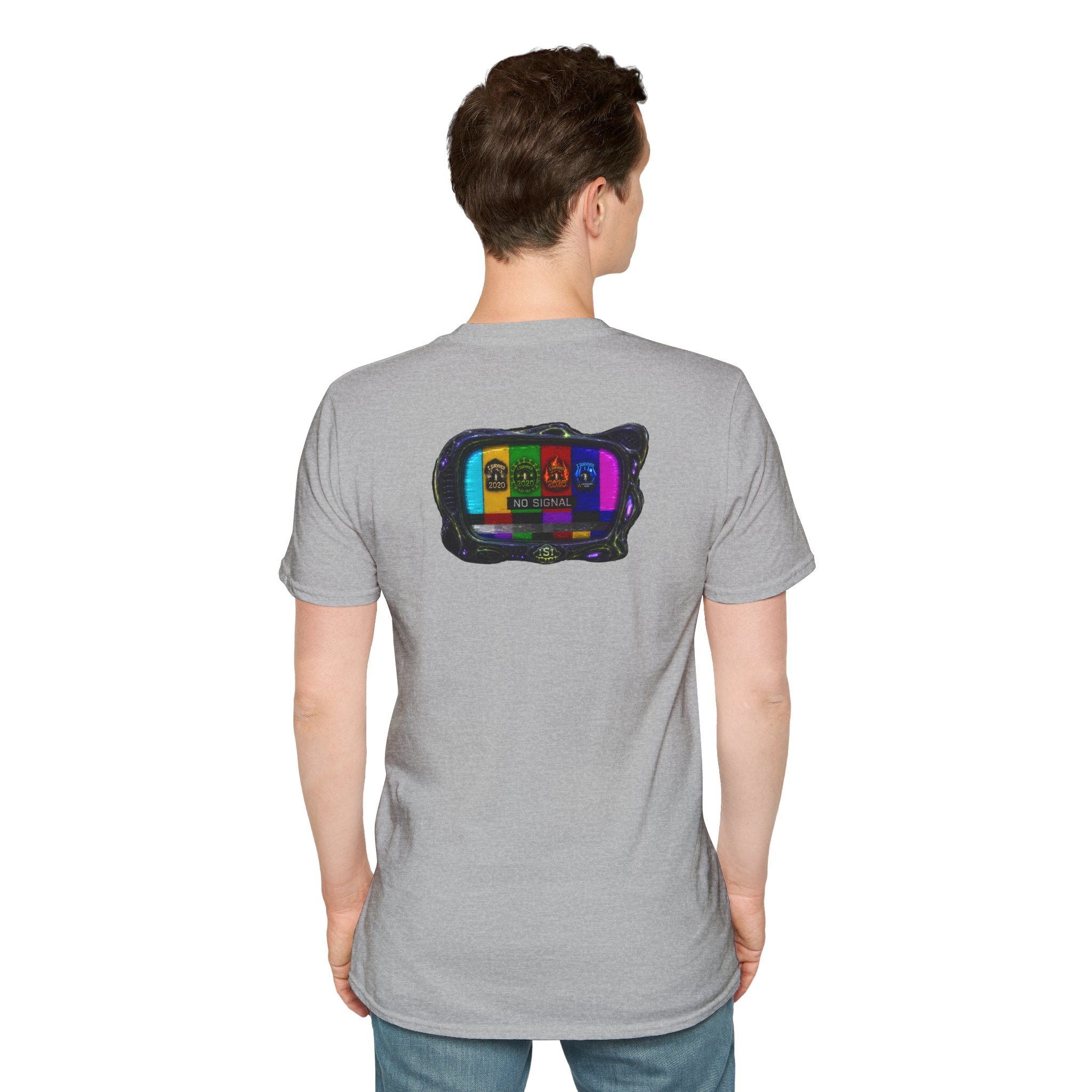 I Survived 2020 — "No Signal" Test Pattern Tee Alien Broadcast Finale Summer Premiere Unisex Softstyle T-Shirt