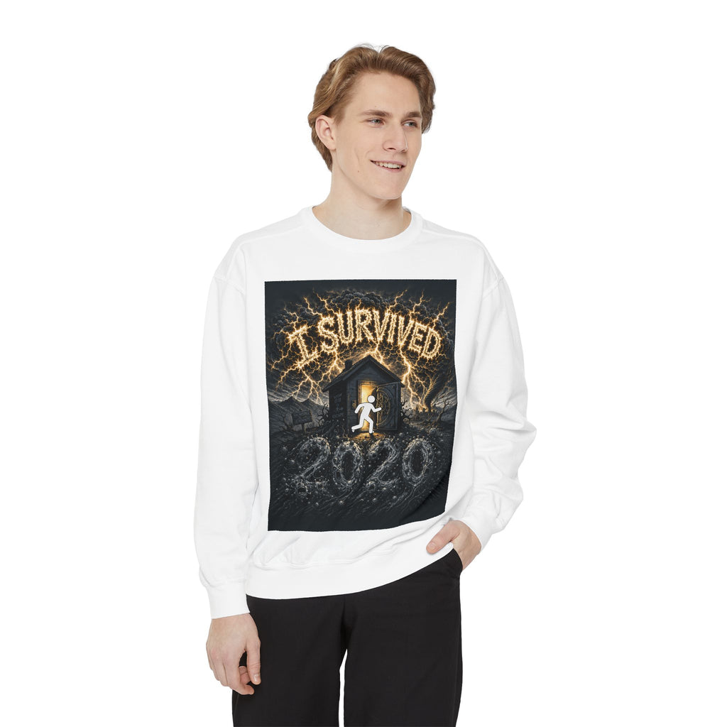 I Survived 2020 — Original Design Teaser Sweatshirt | Season 1 Premiere Drop Unisex Garment-Dyed Sweatshirt