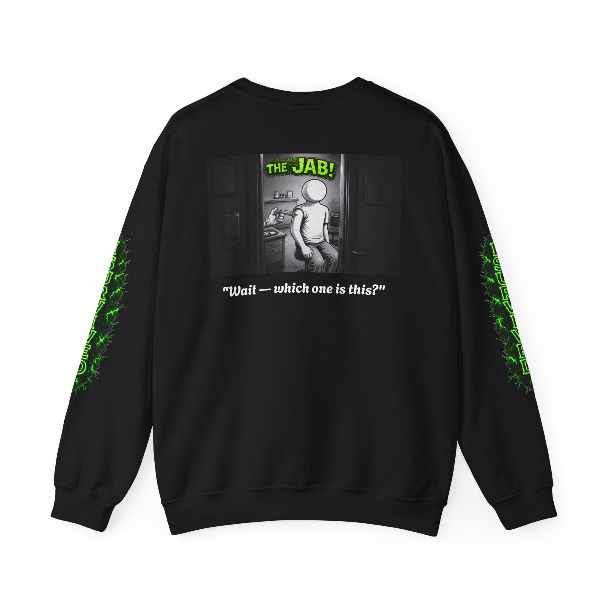 I Survived 2020 — Director's Cut S1:E3 "The Jab!" | Pandemic Edition Unisex Heavy Blend™ Crewneck Sweatshirt