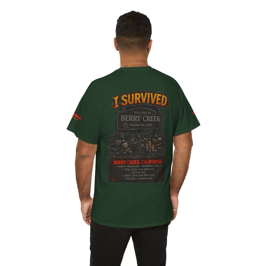 I Survived 2020 — Director's Cut S2:E1 "Berry Creek" | Wildfire Edition Memorial Unisex Heavy Cotton Tee (SPECIAL EDITION)