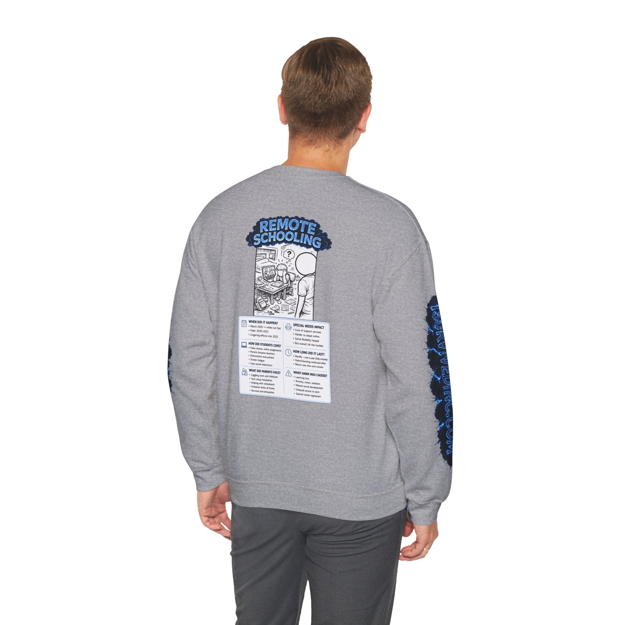 I Survived 2020 — LOCKDOWN S3:E3: Special Edition "Remote Schooling" Unisex Heavy Blend™ Crewneck Sweatshirt