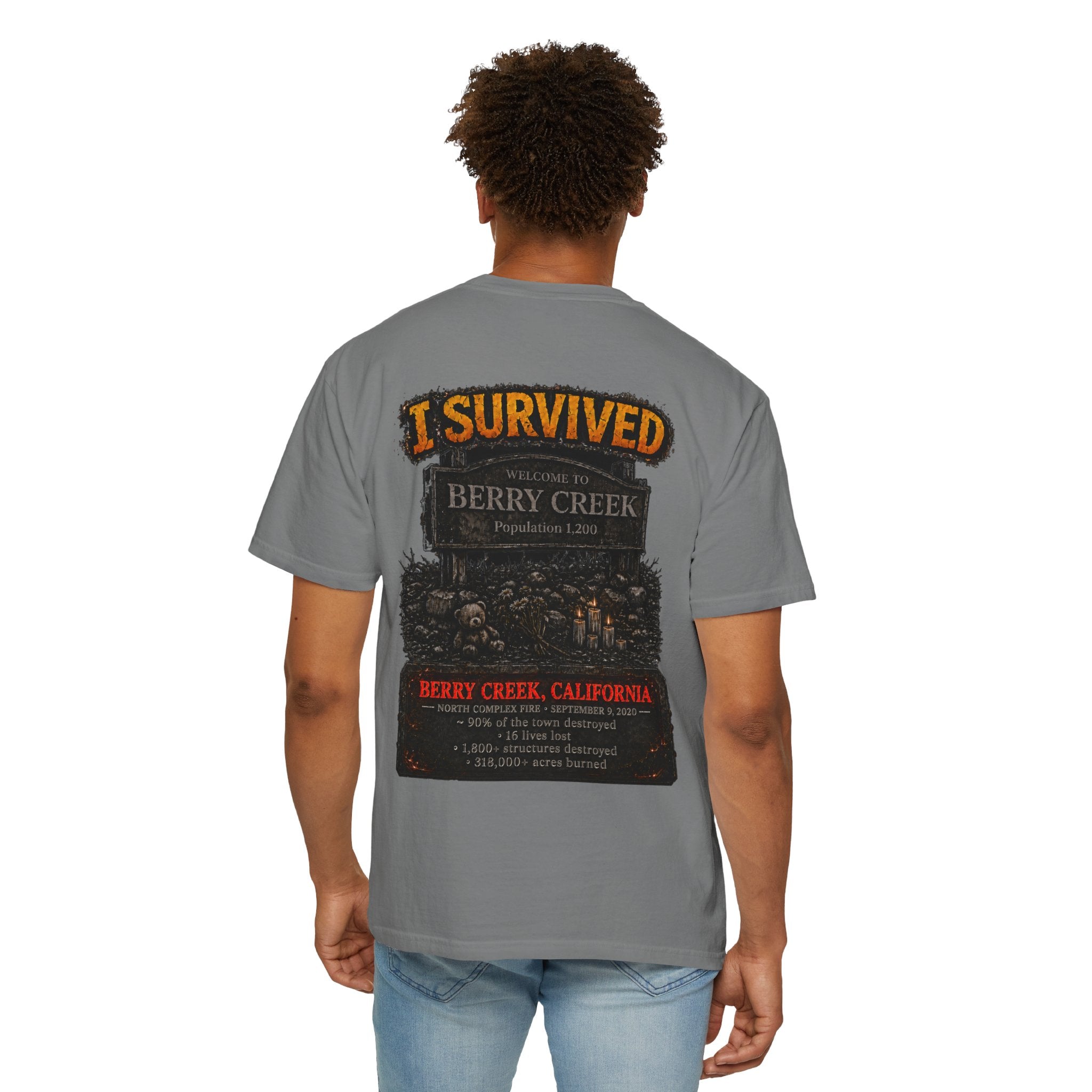 I Survived 2020 — Director's Cut S2:E1 "Berry Creek" | Wildfire Edition Memorial Unisex Garment-Dyed T-shirt