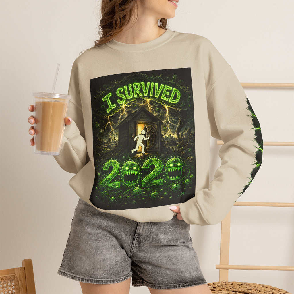 I Survived 2020 — PANDEMIC S1:E1: "COVID-19: The Coronavirus" Unisex Heavy Blend™ Crewneck Sweatshirt