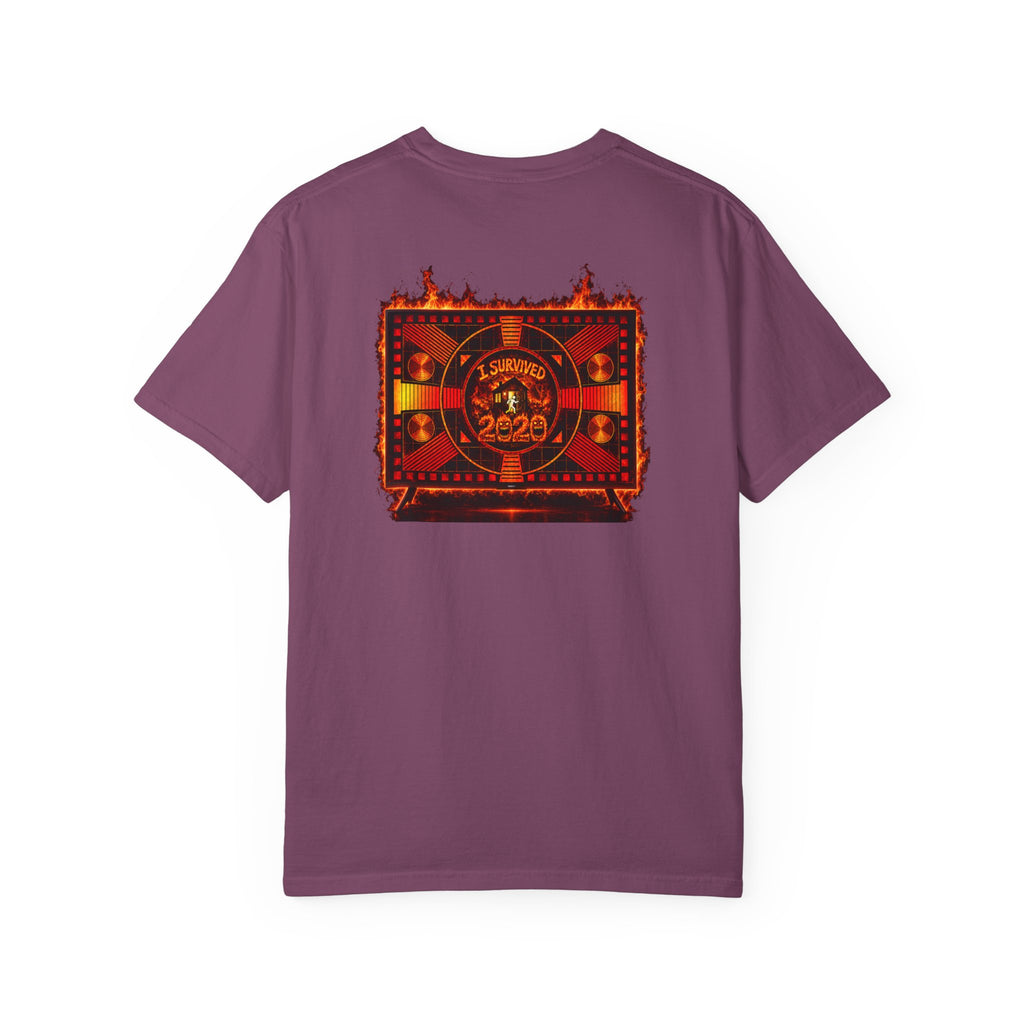I Survived 2020 — "Please Stand By" Test Pattern Tee Wildfire Signal Edition Summer Premiere Unisex Garment-Dyed T-shirt