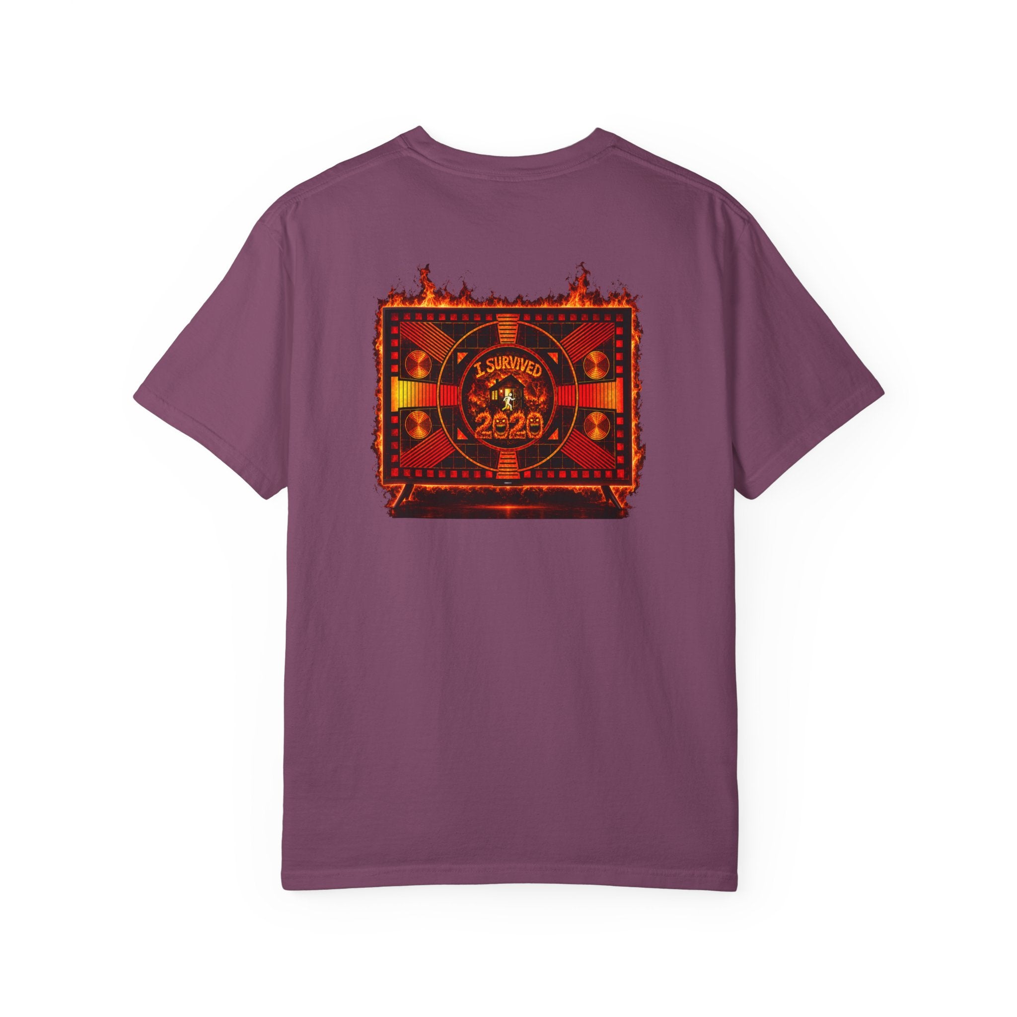 I Survived 2020 — "Please Stand By" Test Pattern Tee Wildfire Signal Edition Summer Premiere Unisex Garment-Dyed T-shirt