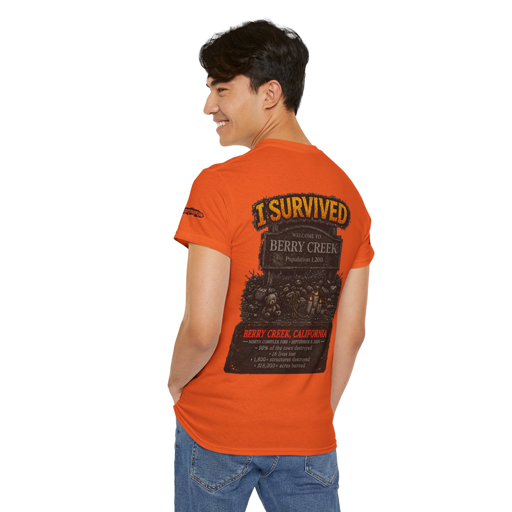 I Survived 2020 — WILDFIRES S2:E1: Director's Cut Special Edition "Berry Creek" Memorial Unisex Heavy Cotton Tee