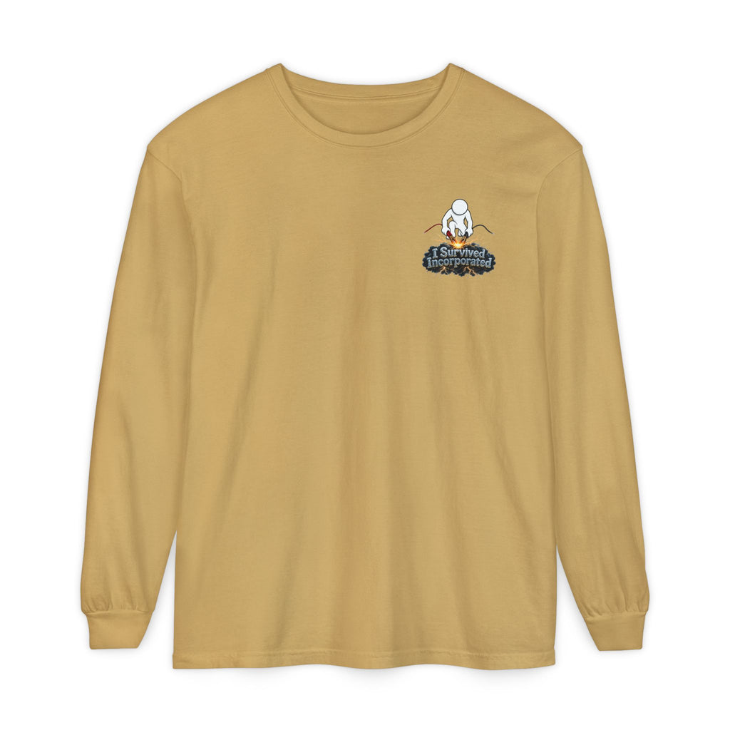 I Survived 2020 — "Please Stand By" Test Pattern Tee Summer Premier Unisex Garment-Dyed Long Sleeve T-Shirt