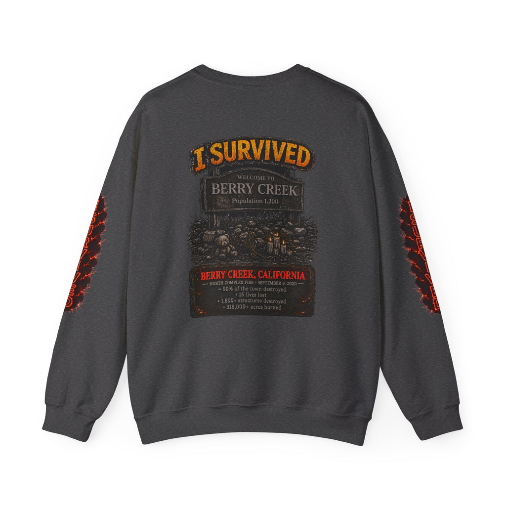 I Survived 2020 — Director's Cut S2:E2 "The Bobcat Fire" | Wildfire Edition Memorial Unisex Heavy Blend™ Crewneck Sweatshirt