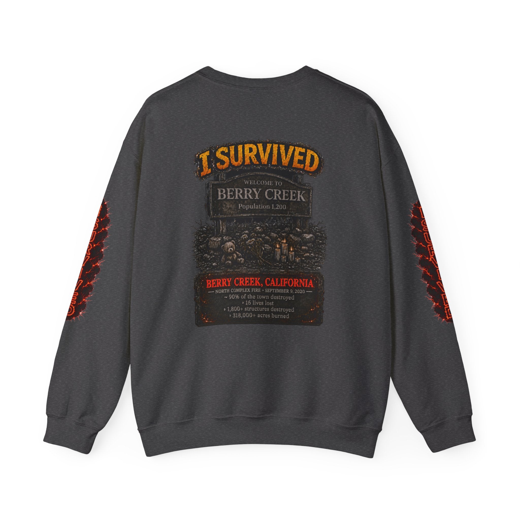 I Survived 2020 — Director's Cut S2:E2 "The Bobcat Fire" | Wildfire Edition Memorial Unisex Heavy Blend™ Crewneck Sweatshirt