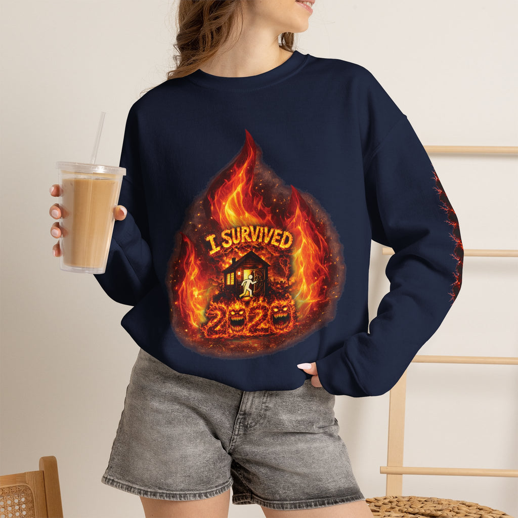 I Survived 2020 — Director's Cut S2:E4 "Western U.S. Wildfire Season" | Mid-Season Finale Pt. 1 | Wildfire Edition Memorial Unisex Heavy Blend™ Crewneck Sweatshirt
