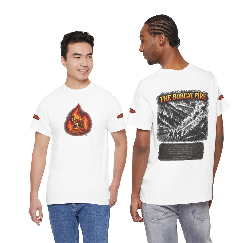 I Survived 2020 — WILDFIRES S2:E2: Director's Cut Special Edition "The Bobcat Fire" Memorial Unisex Heavy Cotton Tee