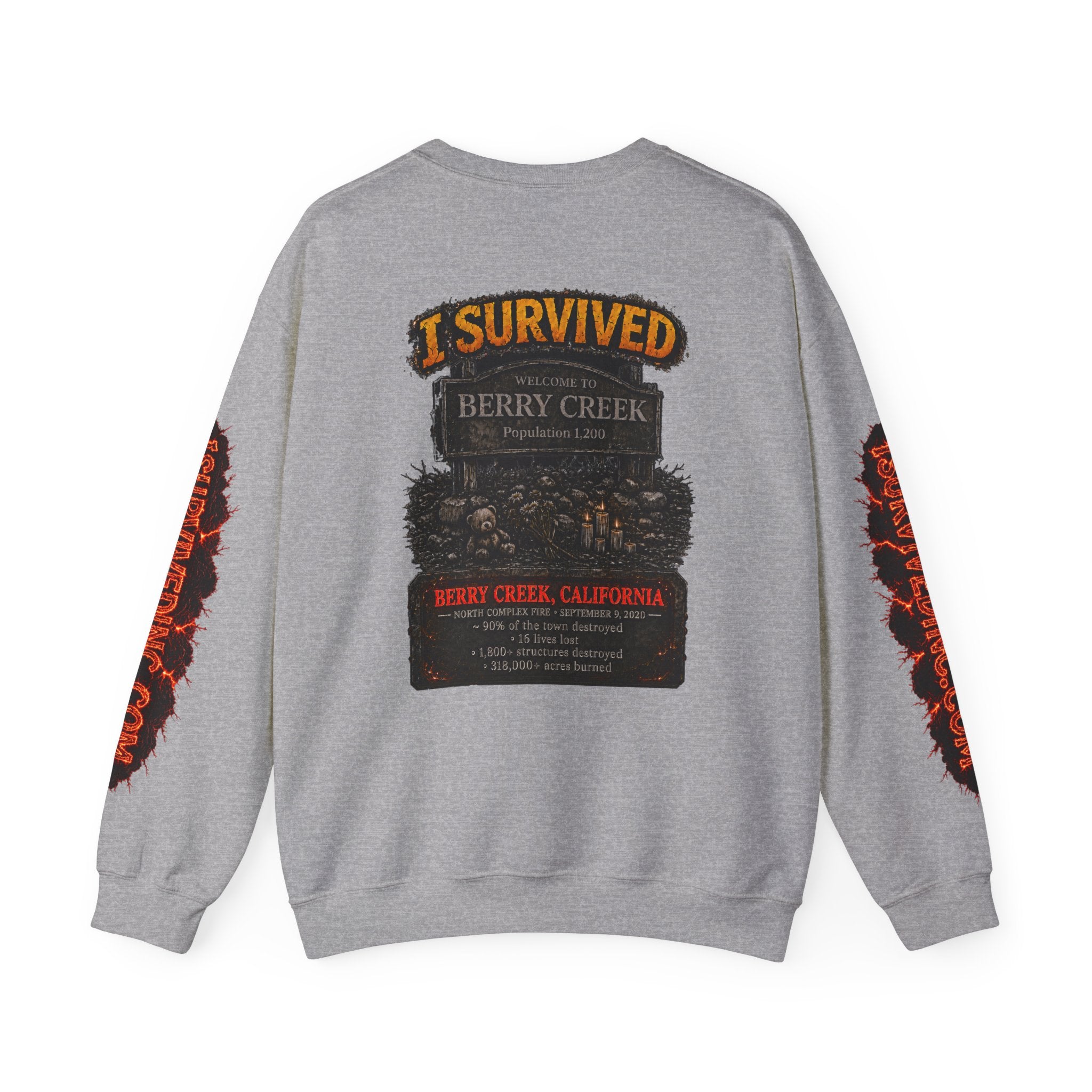 I Survived 2020 — WILDFIRES S2:E1: "Berry Creek" Memorial Unisex Heavy Blend™ Crewneck Sweatshirt