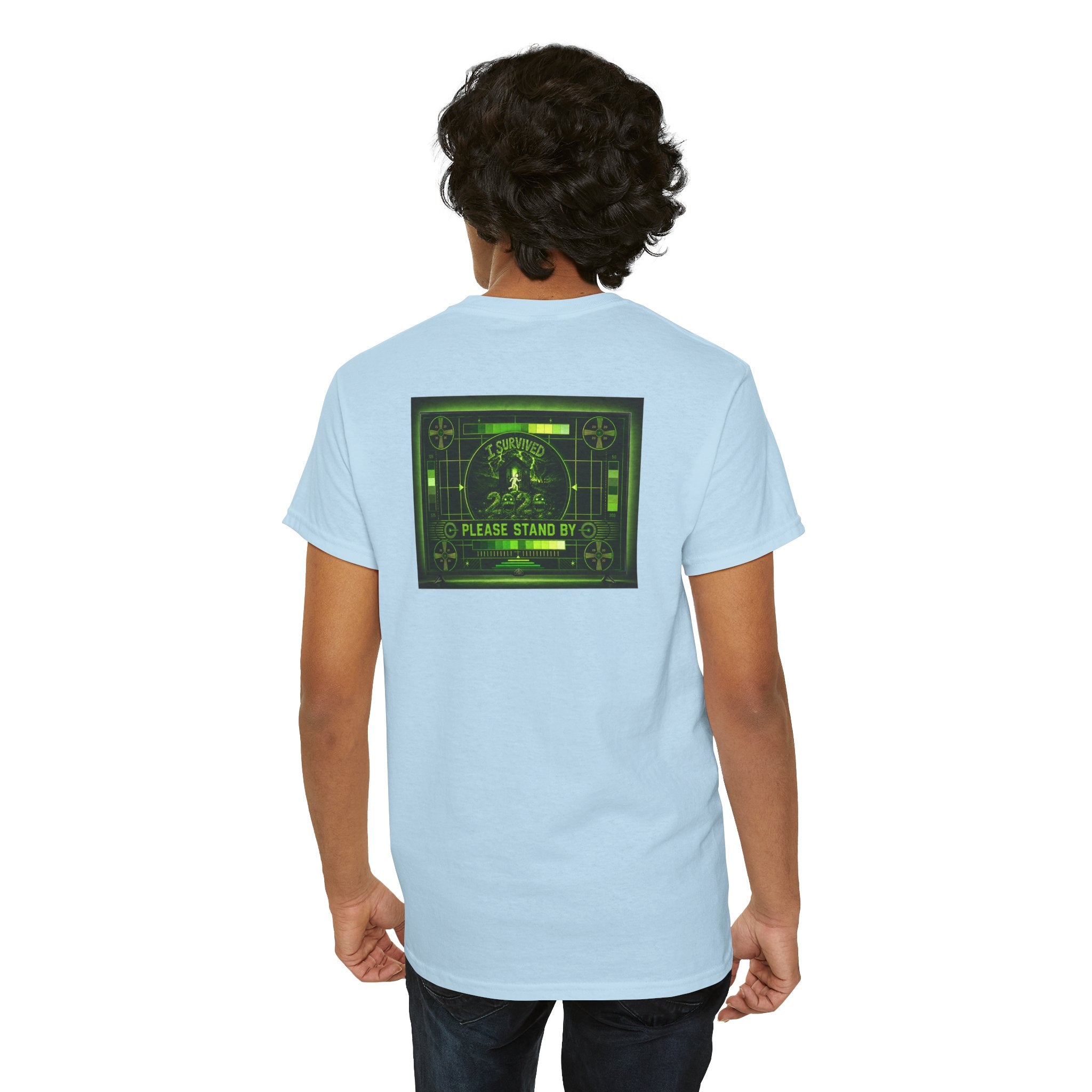 I Survived 2020 — "Please Stand By" Test Pattern Toxic Signal Tee Summer Premiere Unisex Heavy Cotton Tee