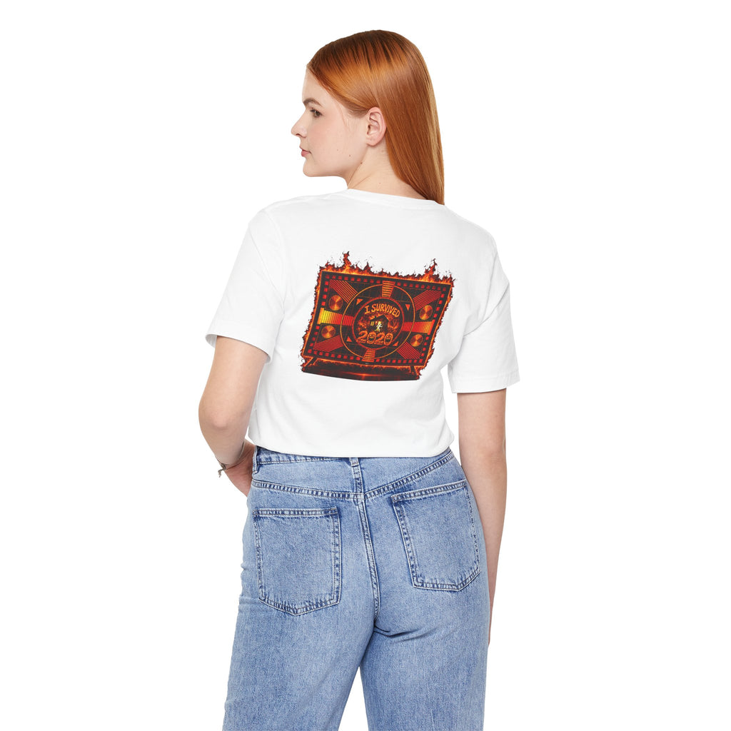 I Survived 2020 — "Please Stand By" Test Pattern Tee Wildfire Signal Edition Summer Premiere Unisex Jersey Short Sleeve Tee