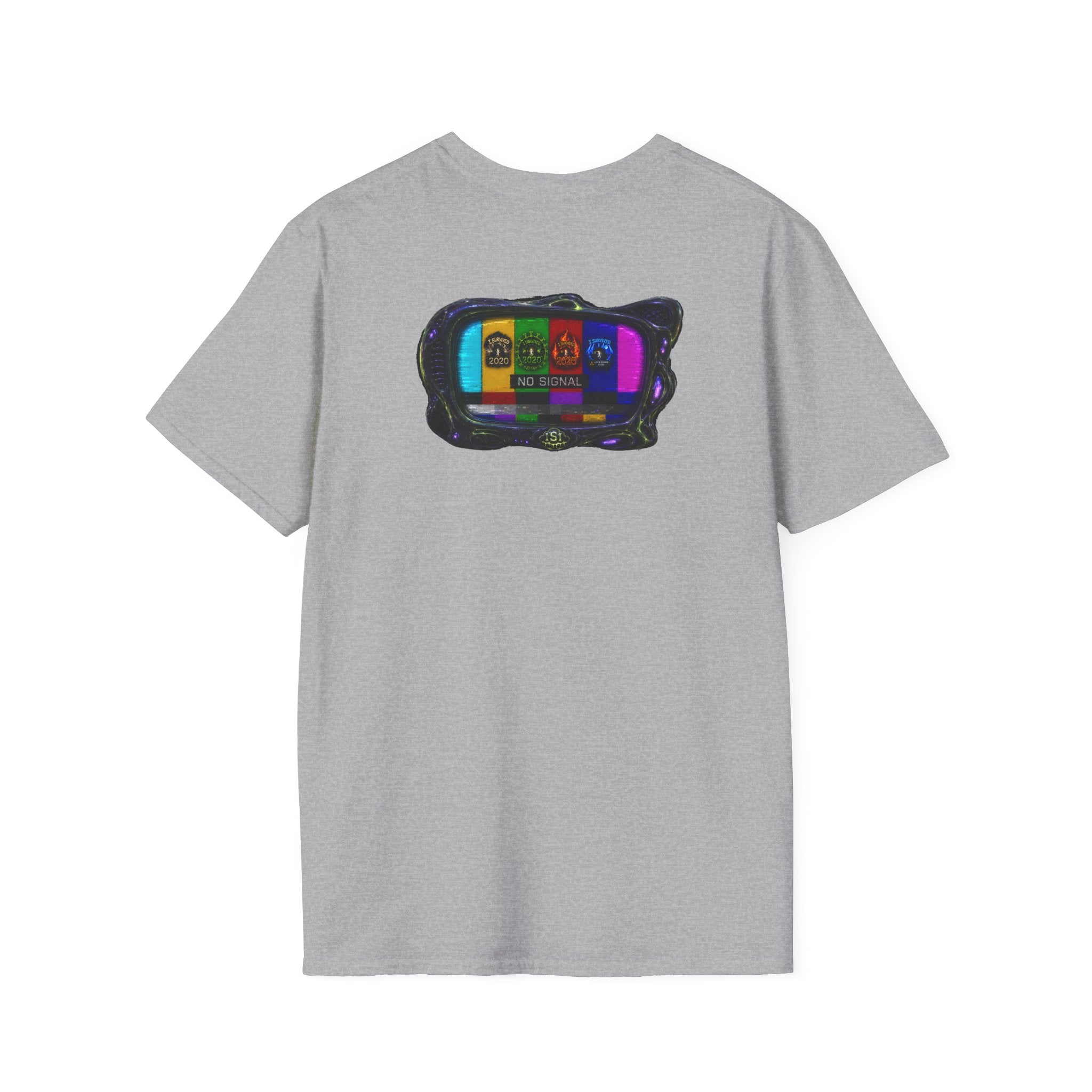 I Survived 2020 — "No Signal" Test Pattern Tee Alien Broadcast Finale Summer Premiere Unisex Softstyle T-Shirt