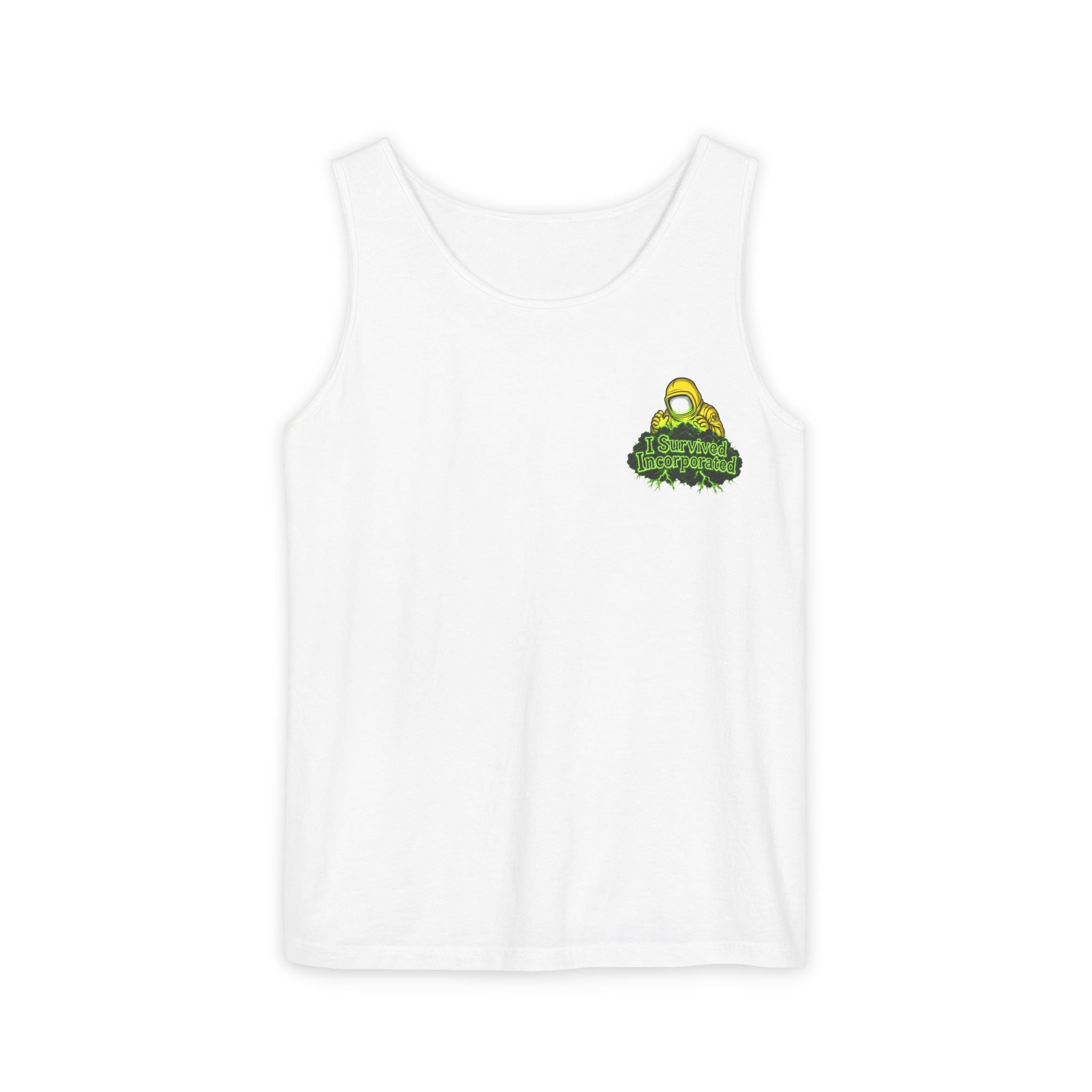 I Survived 2020 — "Please Stand By" Test Pattern Toxic Signal Tee Summer Premiere Unisex Garment-Dyed Tank Top