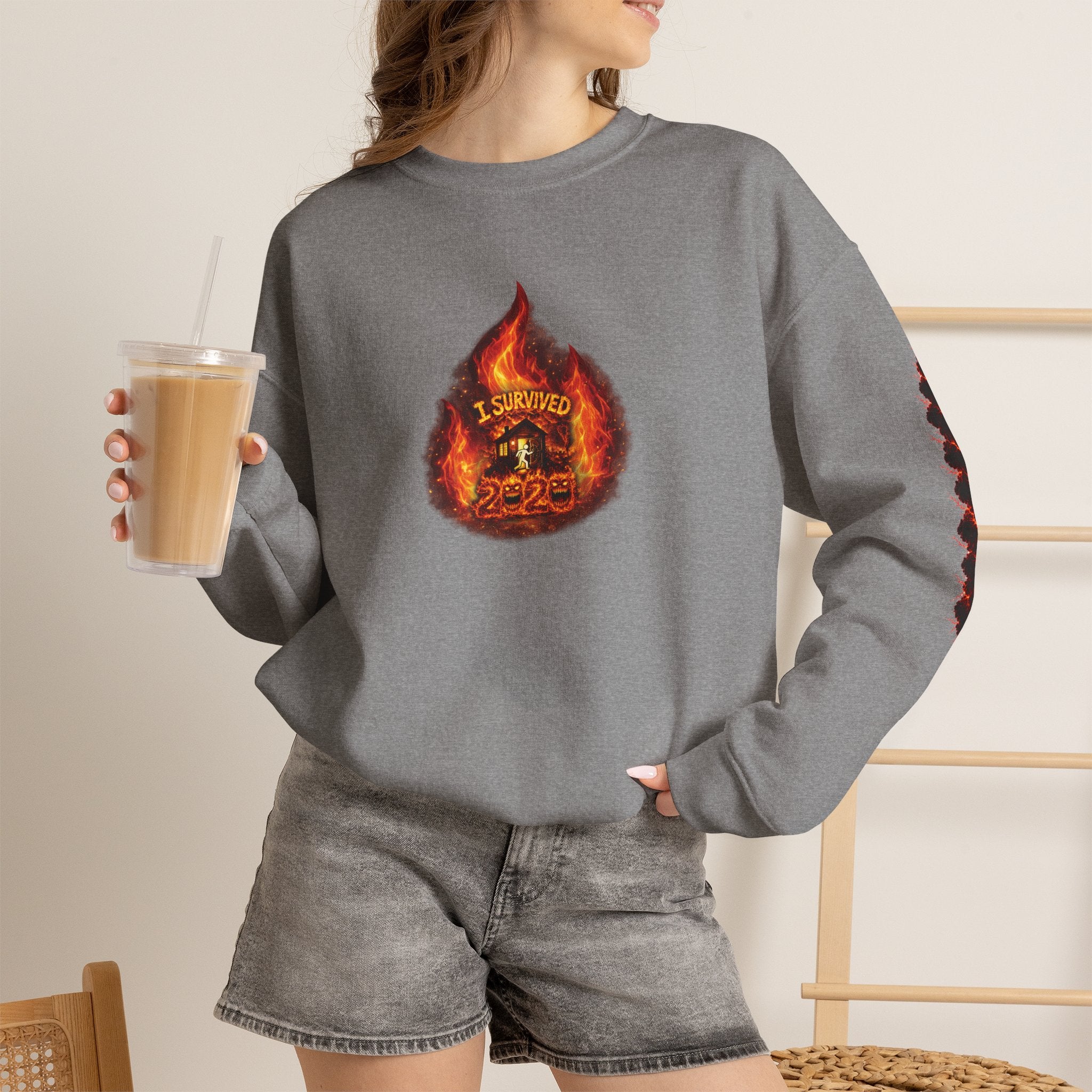I Survived 2020 — WILDFIRES S2:E4: Director's Cut "Western U.S. Wildfire Season" Memorial Unisex Heavy Blend™ Crewneck Sweatshirt