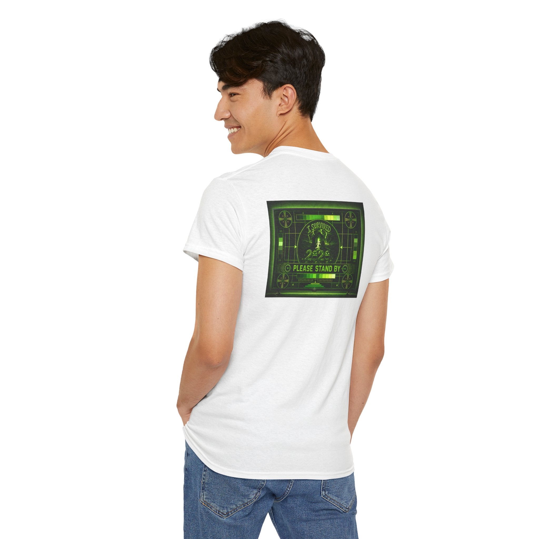 I Survived 2020 — "Please Stand By" Test Pattern Toxic Signal Tee Summer Premiere Unisex Heavy Cotton Tee