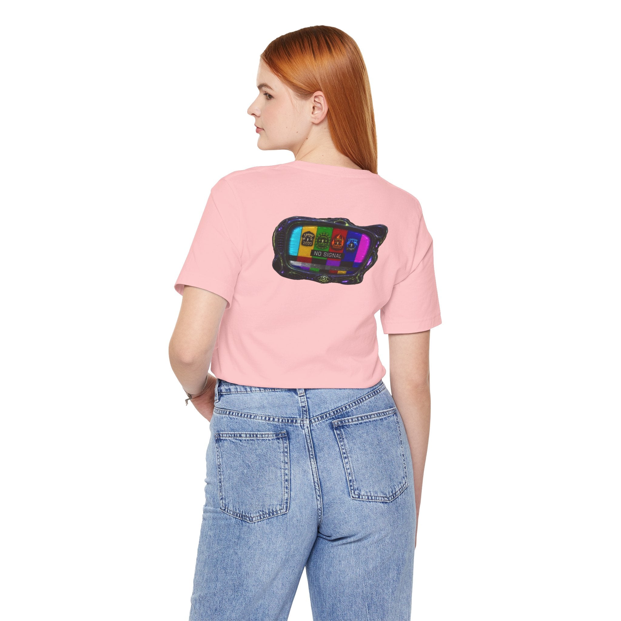 I Survived 2020 — "No Signal" Test Pattern Tee Alien Broadcast Finale Summer Premiere Unisex Jersey Short Sleeve Tee