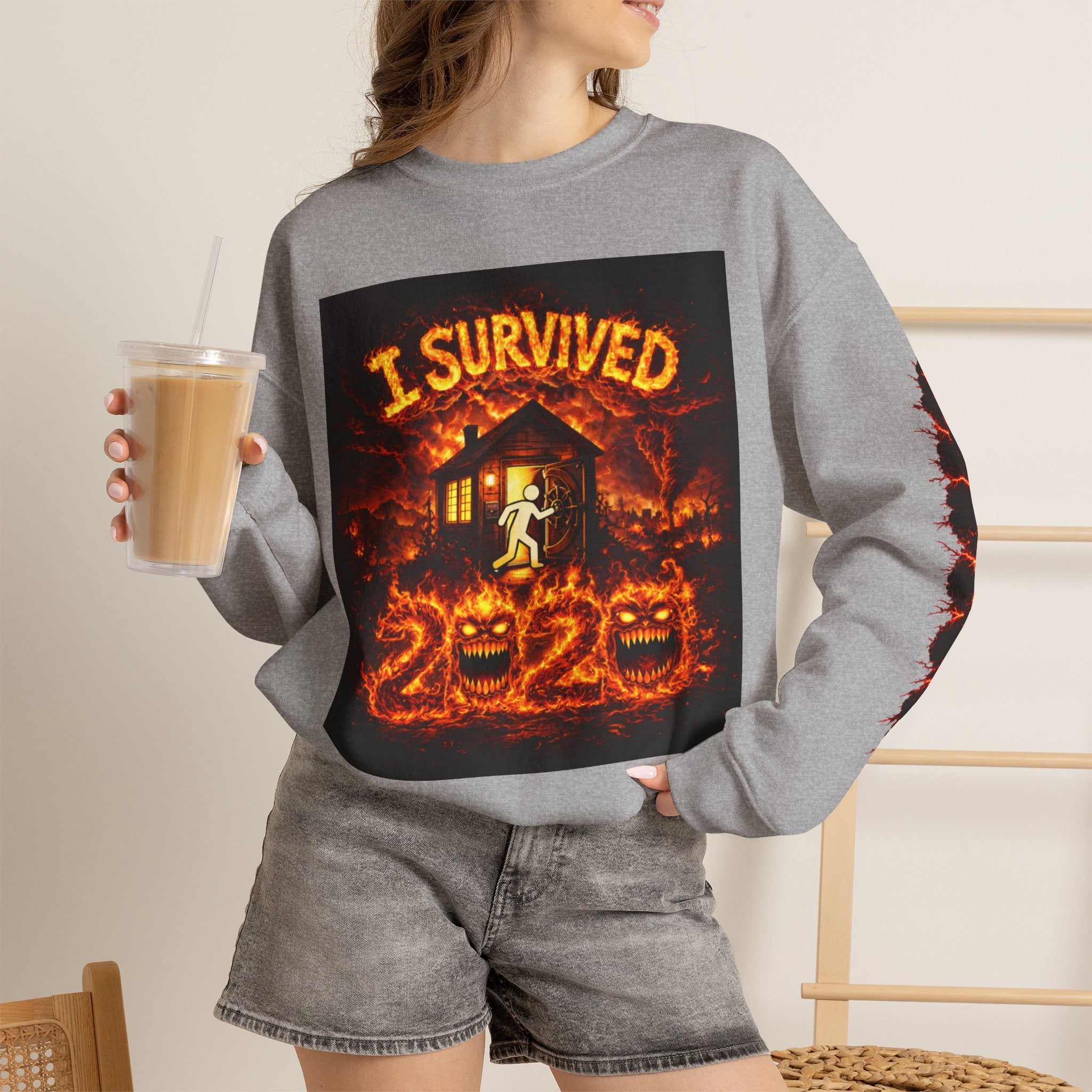 I Survived 2020 — WILDFIRES S2:E4: "Western U.S." Memorial Unisex Heavy Blend™ Crewneck Sweatshirt