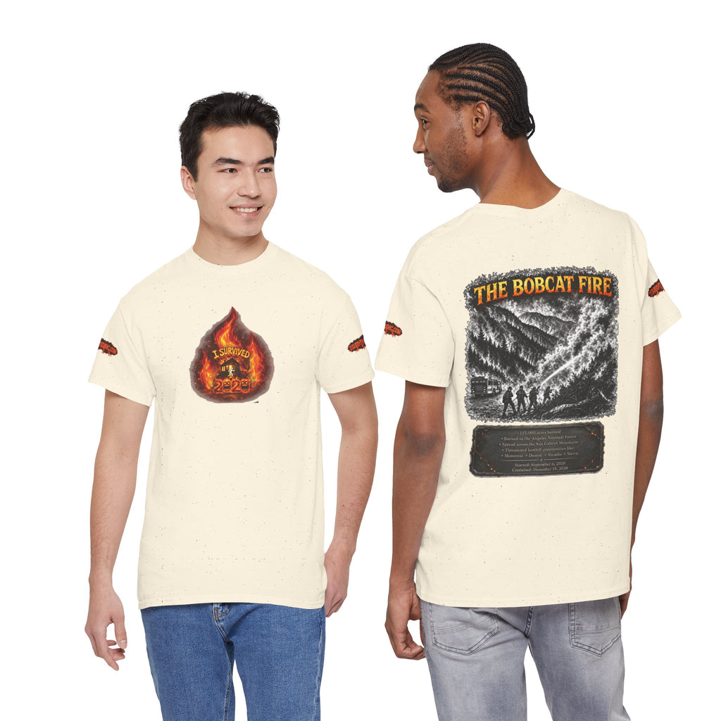 I Survived 2020 — WILDFIRES S2:E2: Director's Cut Special Edition "The Bobcat Fire" Memorial Unisex Heavy Cotton Tee