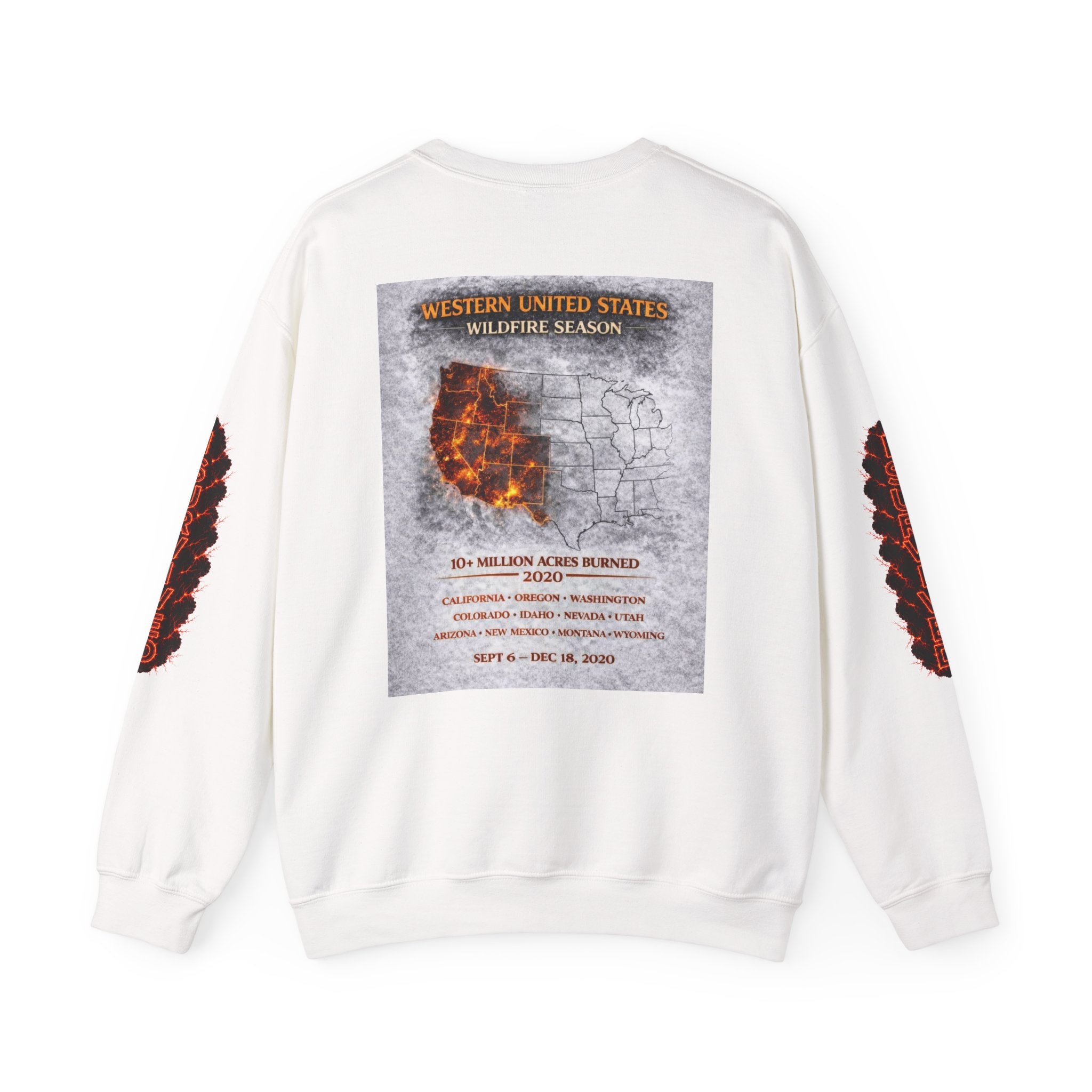I Survived 2020 — Director's Cut S2:E4 "Western U.S. Wildfire Season" | Mid-Season Finale Pt. 1 | Wildfire Edition Memorial Unisex Heavy Blend™ Crewneck Sweatshirt