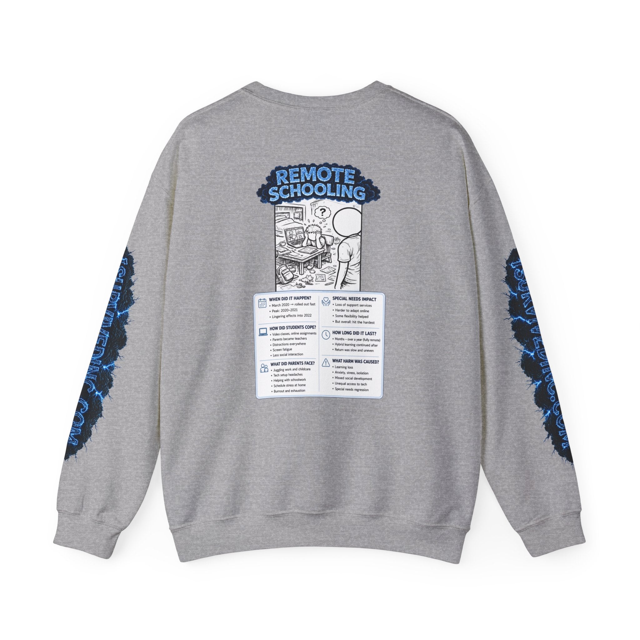 I Survived 2020 — LOCKDOWN S3:E3: Special Edition "Remote Schooling" Unisex Heavy Blend™ Crewneck Sweatshirt