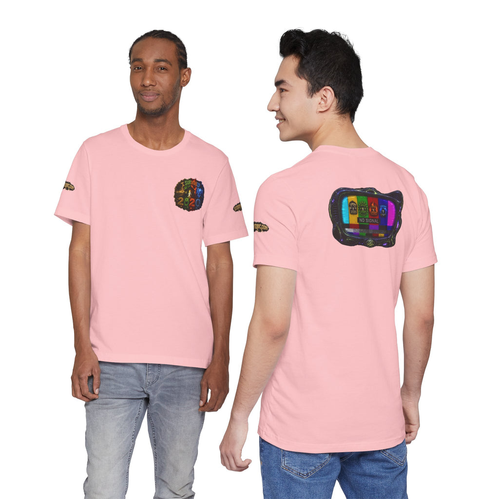 I Survived 2020 — "No Signal" Test Pattern Tee Alien Broadcast Finale Summer Premiere Unisex Jersey Short Sleeve Tee
