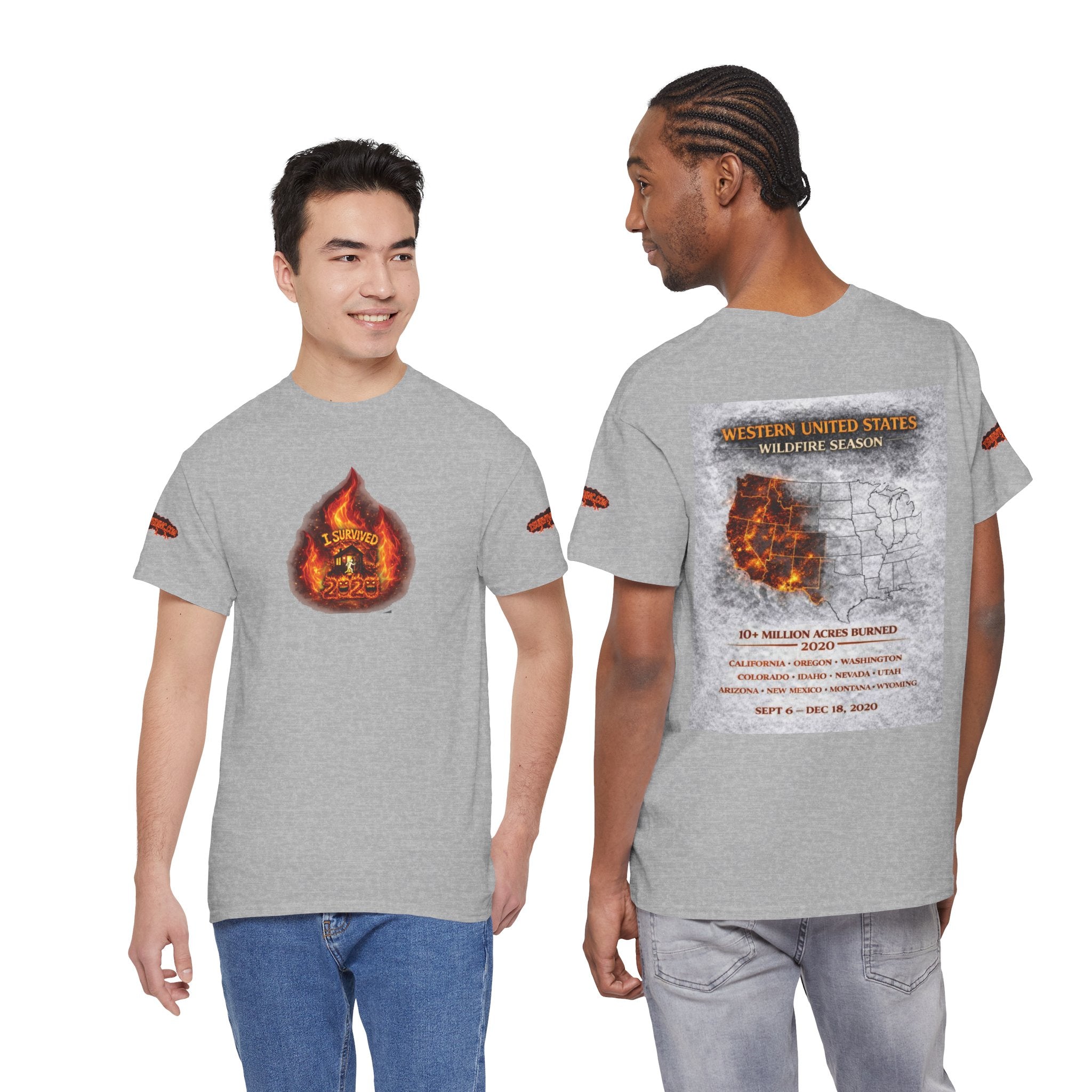 I Survived 2020 —  WILDFIRES S2:E4: Director's Cut Special Edition "Western U.S. Wildfire Season" Memorial Unisex Heavy Cotton Tee