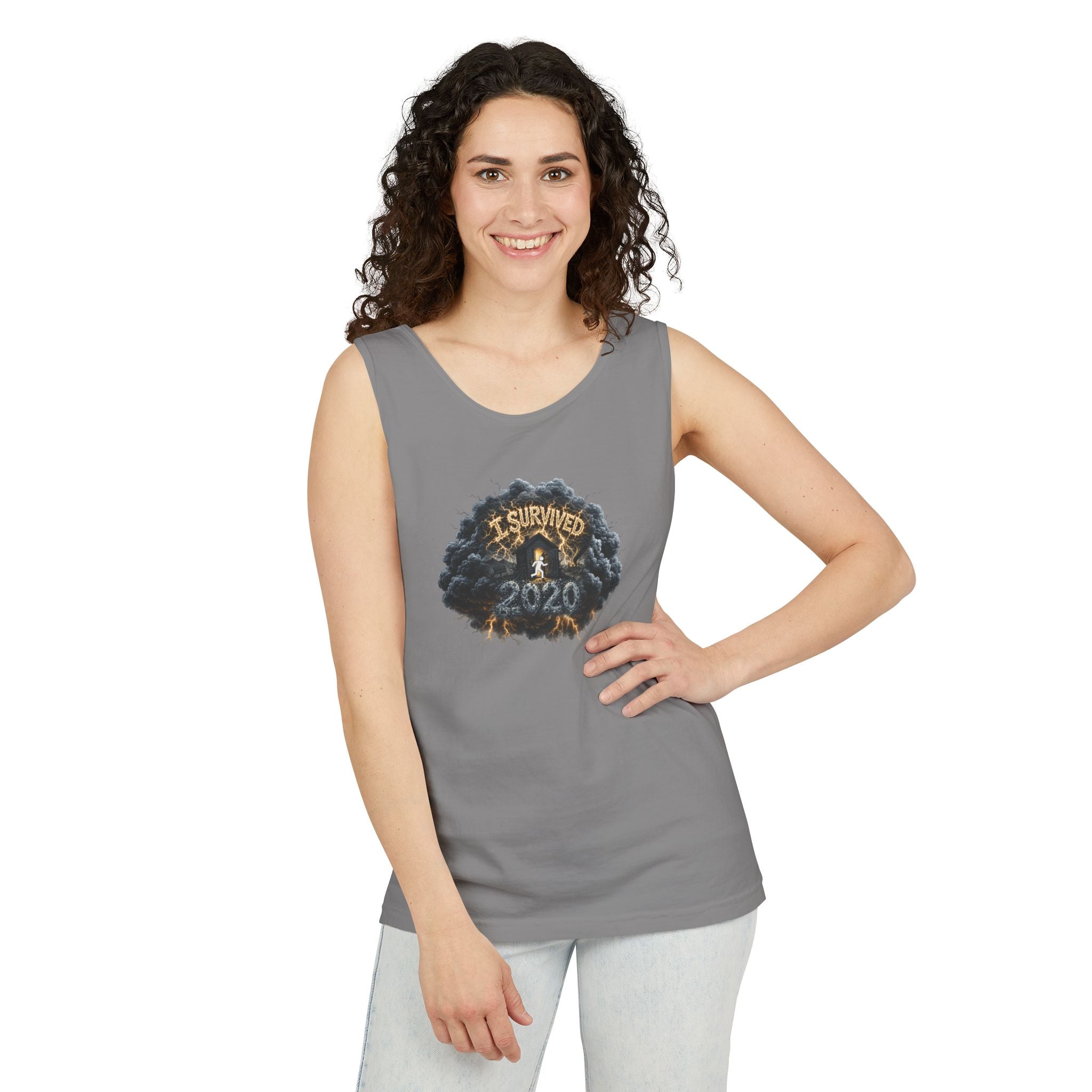 I Survived 2020 — Original PILOT Design: Director's Cut Unisex Garment-Dyed Tank Top