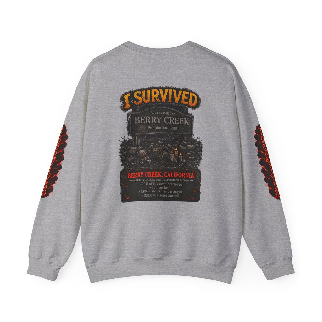 I Survived 2020 — Director's Cut S2:E2 "The Bobcat Fire" | Wildfire Edition Memorial Unisex Heavy Blend™ Crewneck Sweatshirt