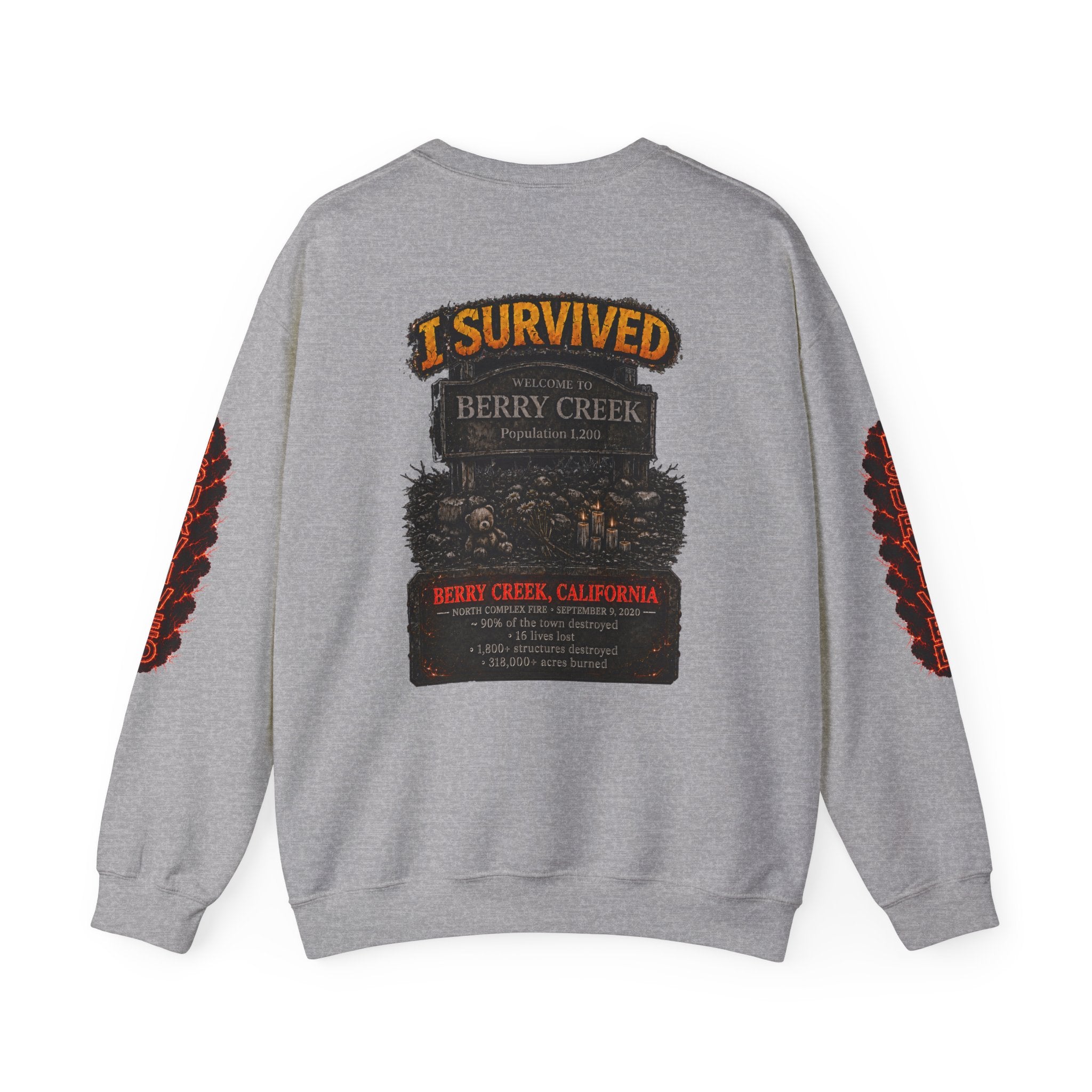 I Survived 2020 — Director's Cut S2:E2 "The Bobcat Fire" | Wildfire Edition Memorial Unisex Heavy Blend™ Crewneck Sweatshirt